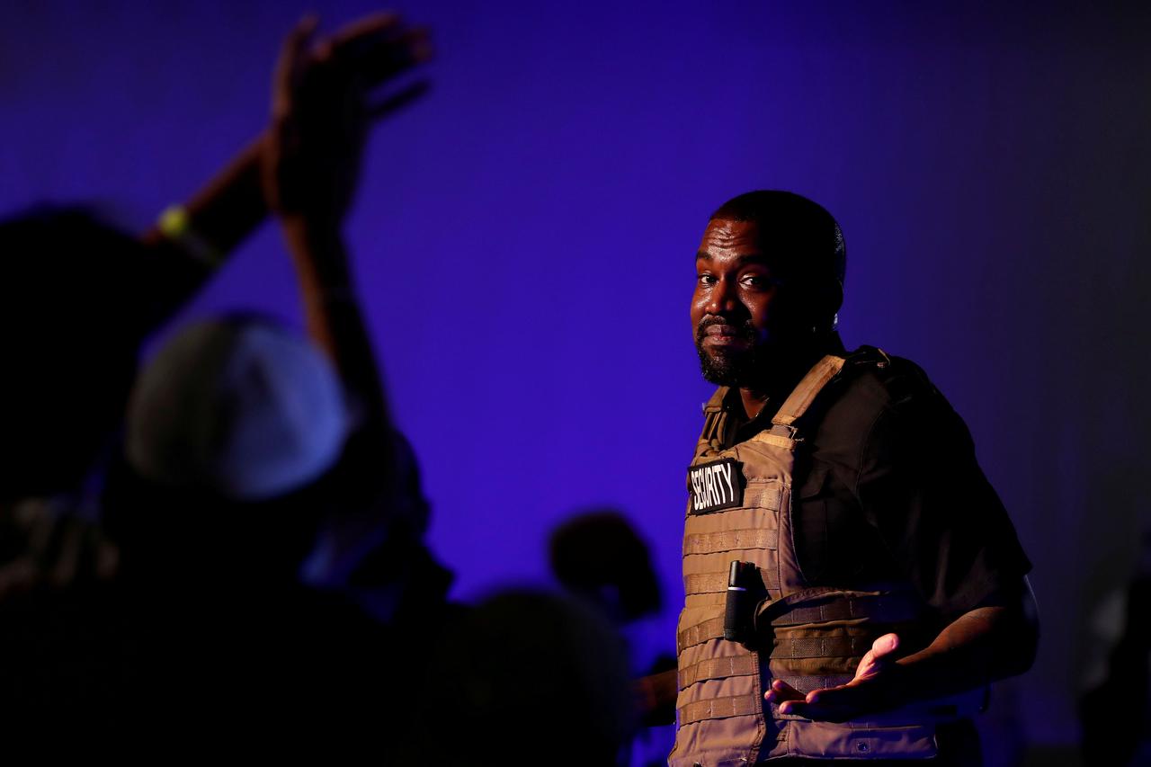 Rapper Kanye West holds his first rally in support of his presidential bid in North Charleston