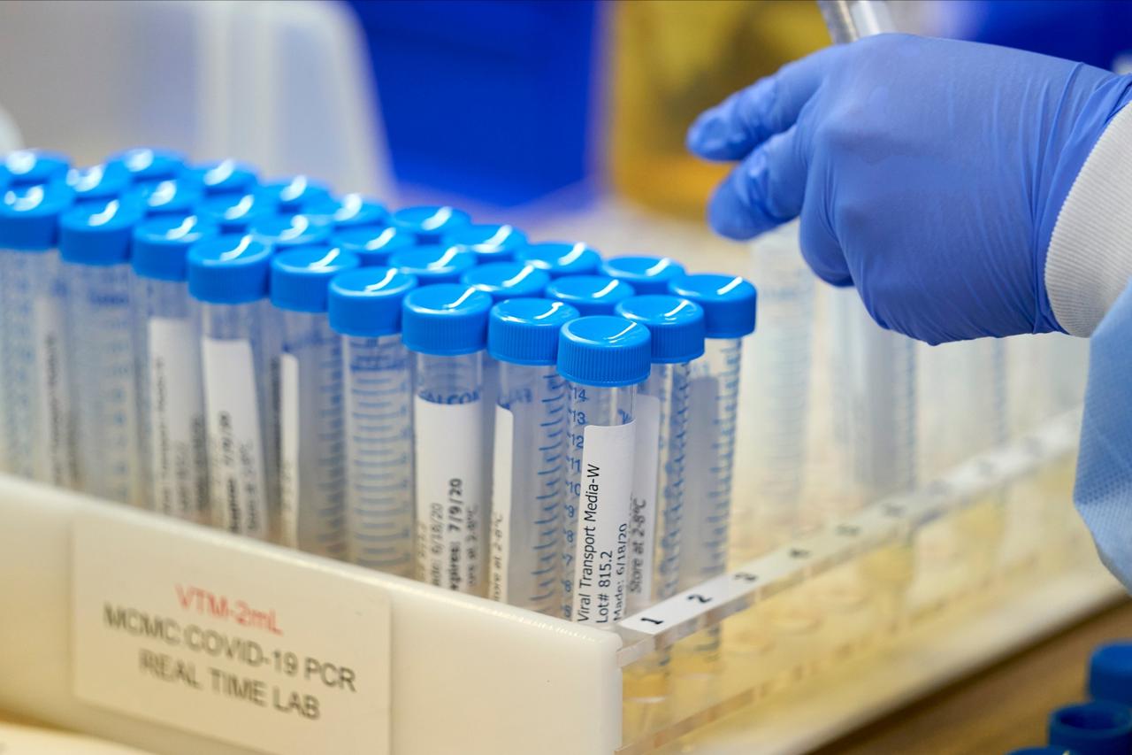 A lab at Methodist Dallas Medical Center testing samples for coronavirus disease (COVID-19) in Dallas