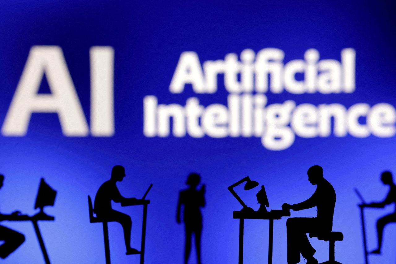 FILE PHOTO: llustration shows words "Artificial Intelligence AI\