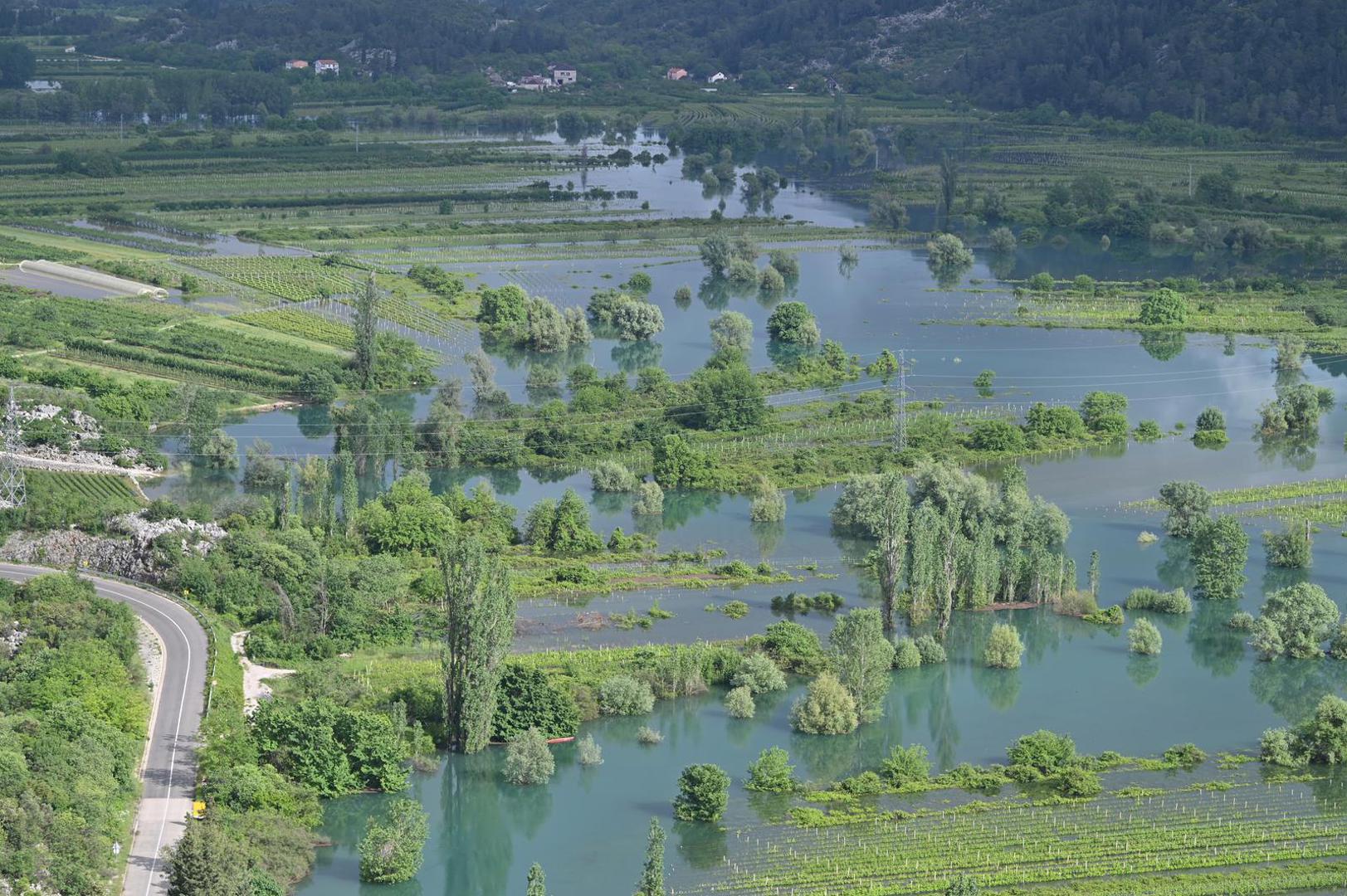 17.05.2023., Vrgorac - Zbog obilnih kisa u potpunosti su poplavljena polja Vrgorackog kraja. Photo: Matko Begovic/PIXSELL