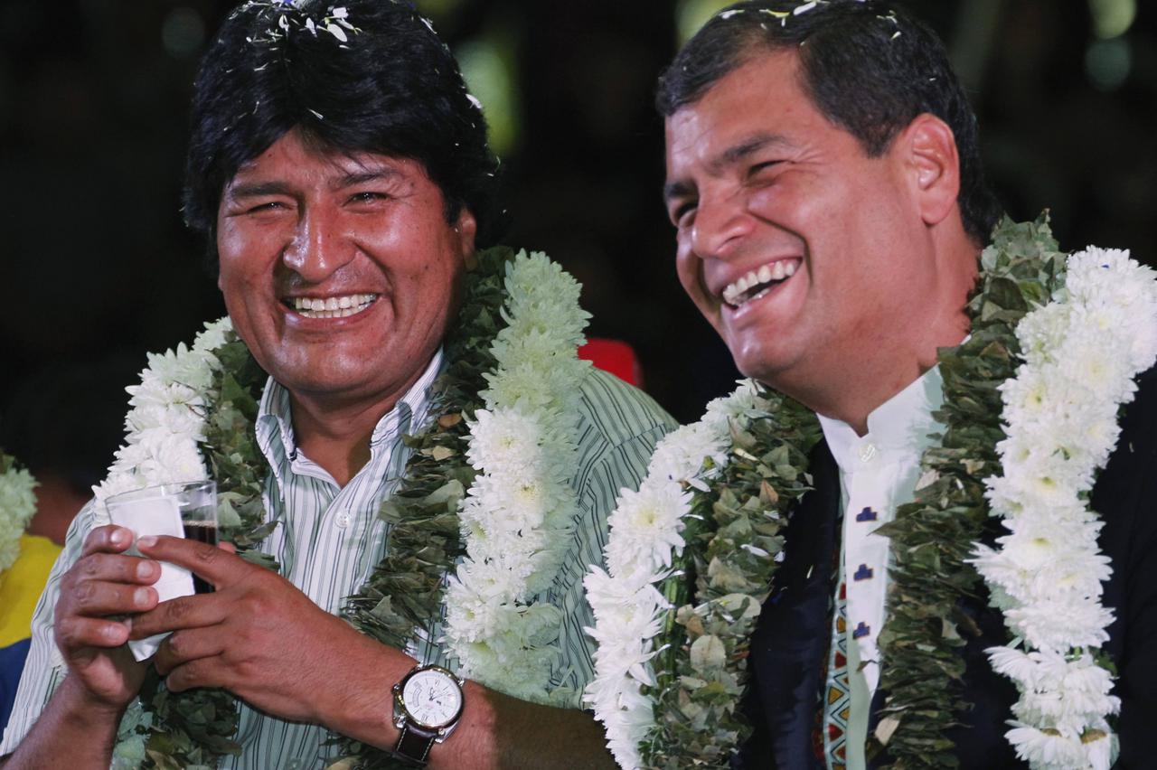 evo morales,rafael correa