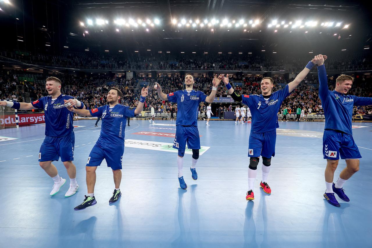 Zagreb:  Slavlje rukometaša Zagreba nakon pobjede protiv  PSG-a