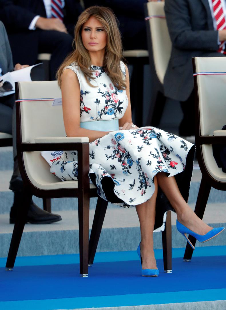 U haljini dizajnera Valentina pojavila se na mimohodu povodom Dana Bastille.  