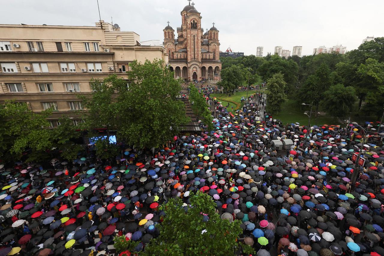 Serbia's opposition stages protest rally in Belgrade