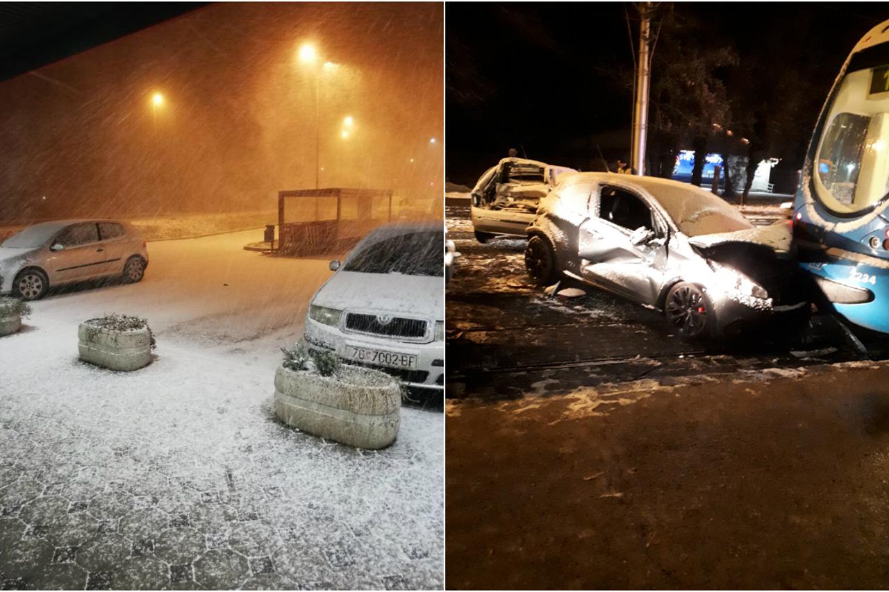 Snijeg u Zaprešiću i nesreća u Zagrebu