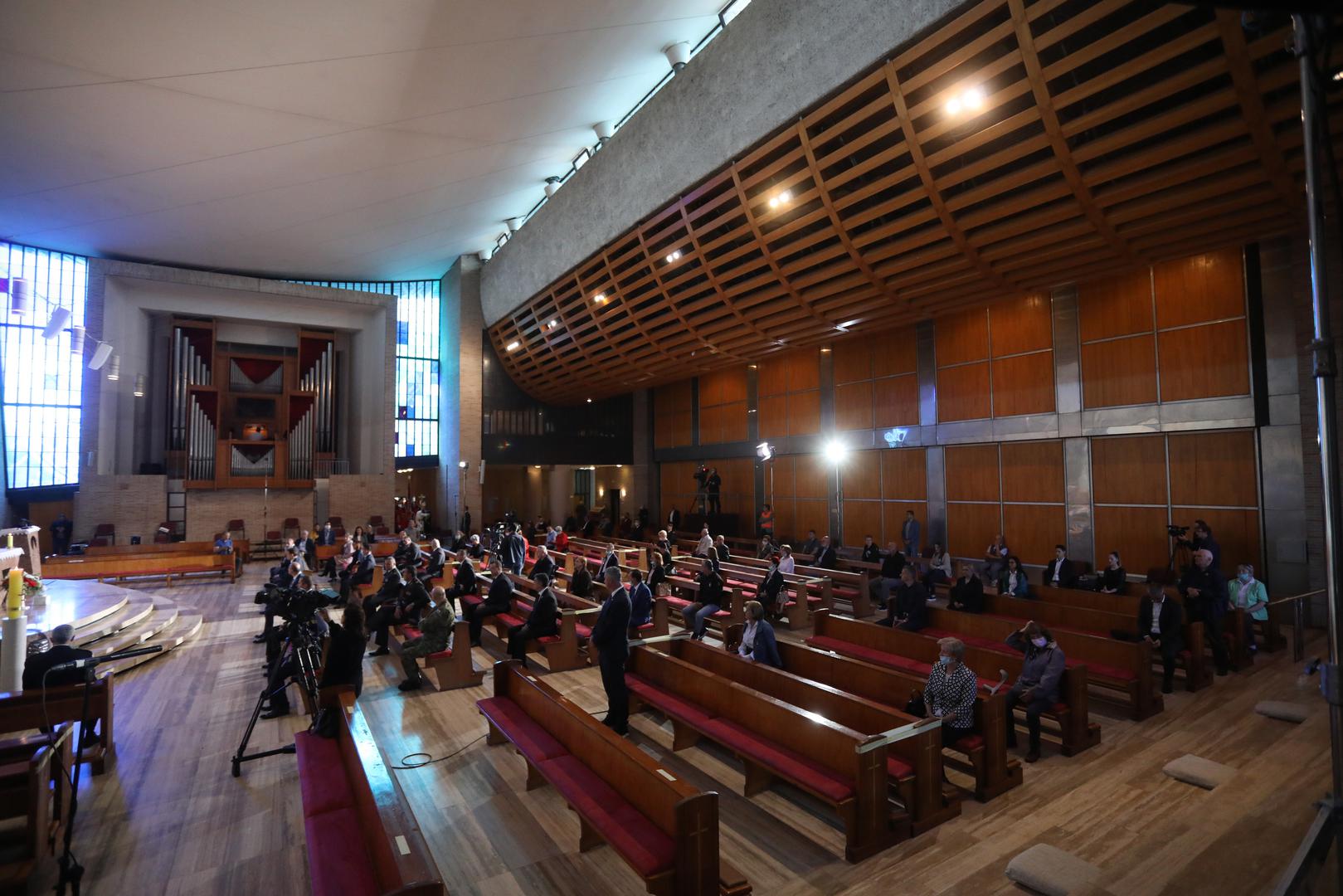 02.05.2020. Zagreb - U crkvi Sveta Mati Slobode odrzana je misa prema uputama Hrvatskog zavoda za javno zdravstvo Photo:Borna Filic/PIXSELL