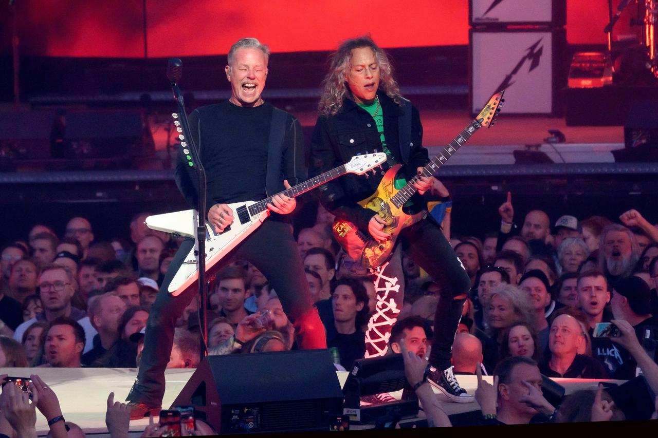 Metallica performs during the Heavy Metal Rock Festival Copenhell in Copenhagen