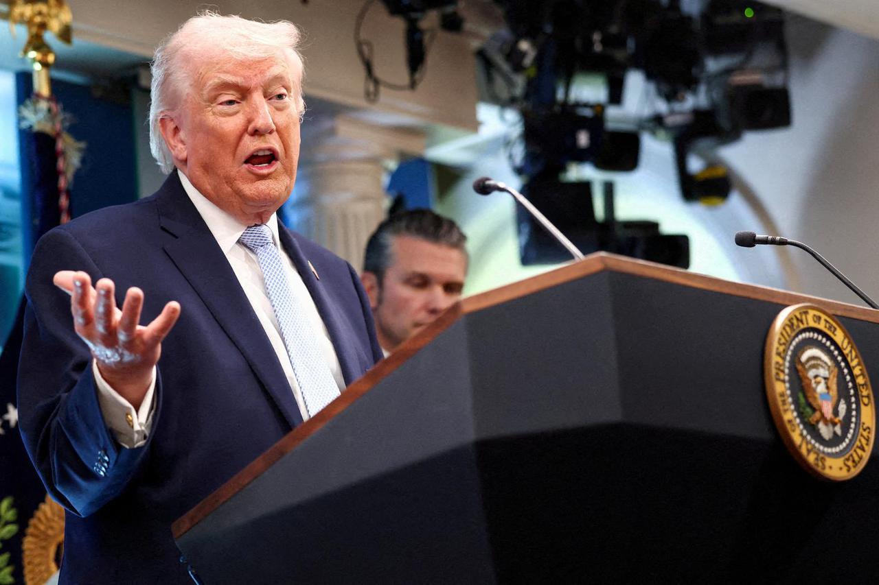 FILE PHOTO: U.S. President Trump holds a press conference in the briefing room at the White House