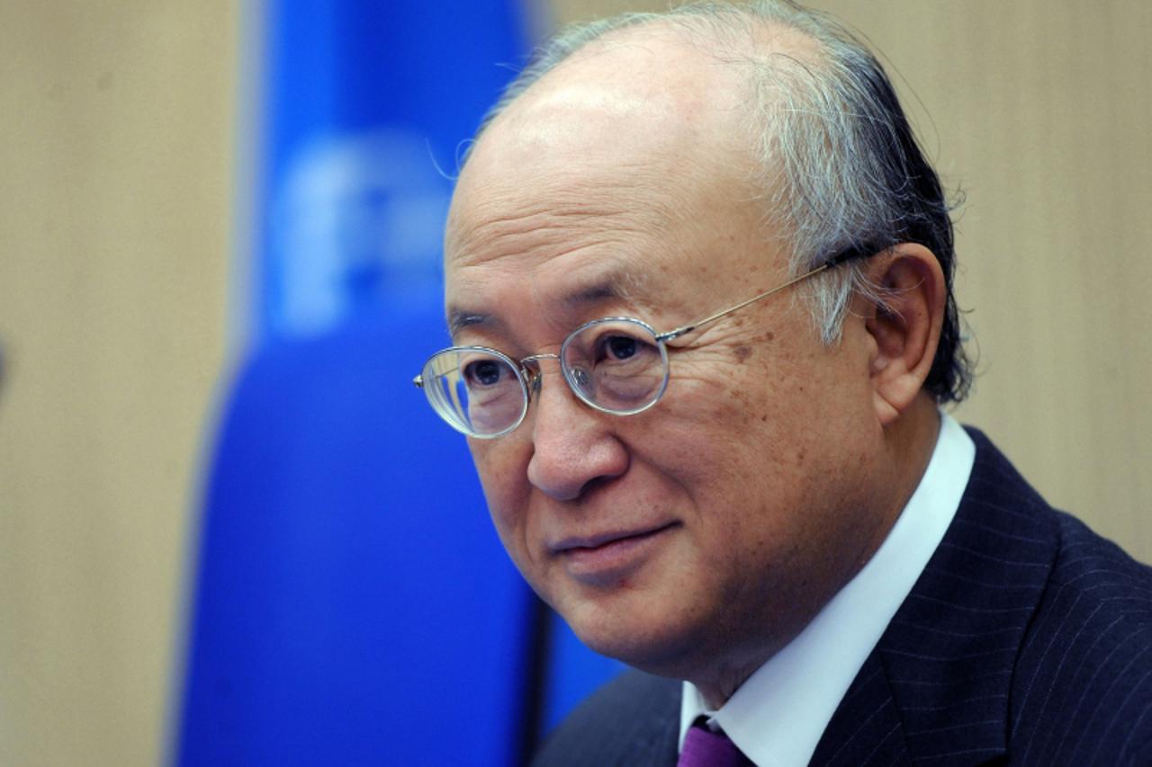 'International Atomic Energy Agency (IAEA) Director-General Yukiya Amano looks on during an IAEA forum on creating a Middle East free of nuclear weapons, at the UN atomic agency headquarters in Vienna