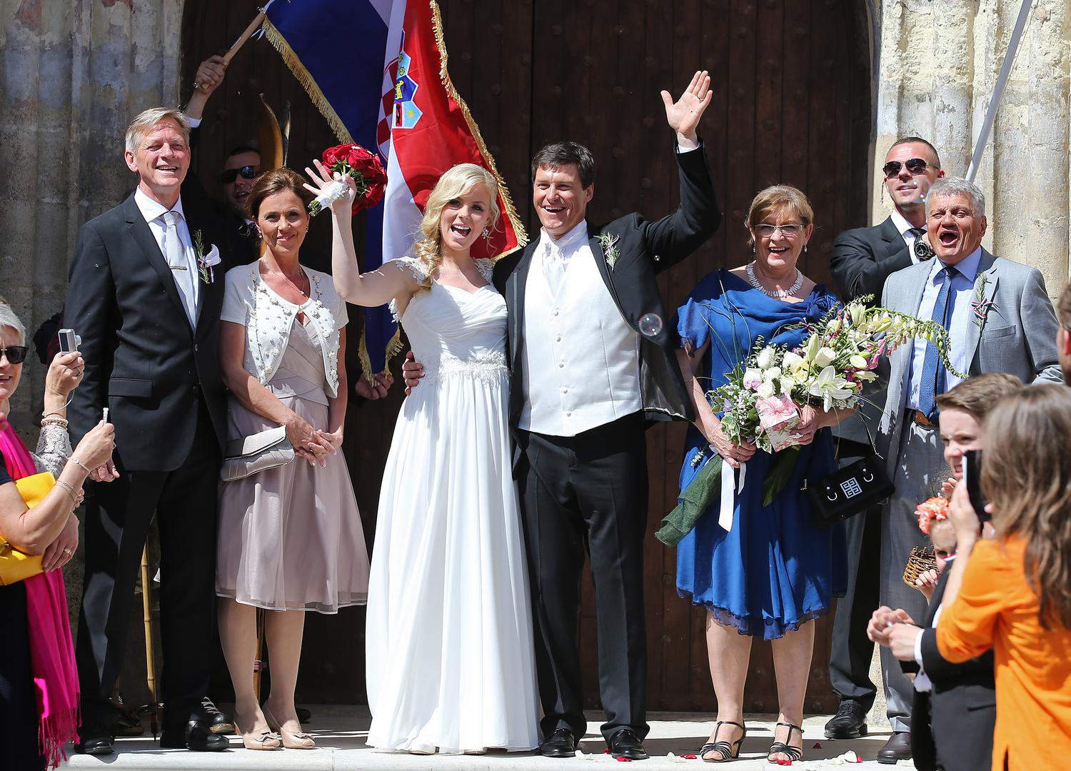 24.05.2014., Zagreb - Ivica Kostelic i Elin Arnarsdottir izmijenili bracne zavjete u crkvi svetog Marka na Gornjem gradu. Photo: Jurica Galoic/PIXSELL