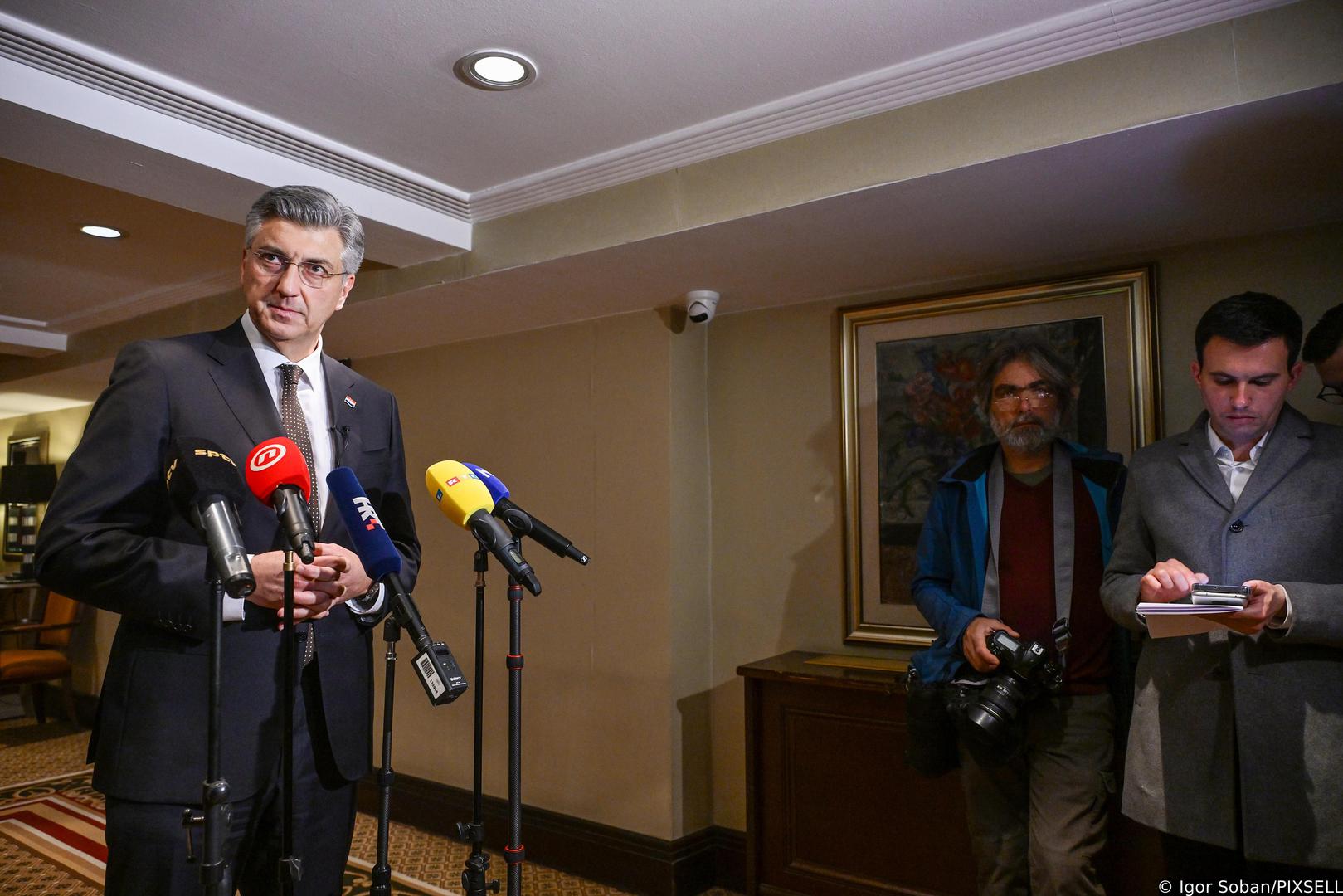 13.03.2026., Zagreb - Andrej Plenkovic dao je izjavu za medije. Photo: Igor Soban/PIXSELL