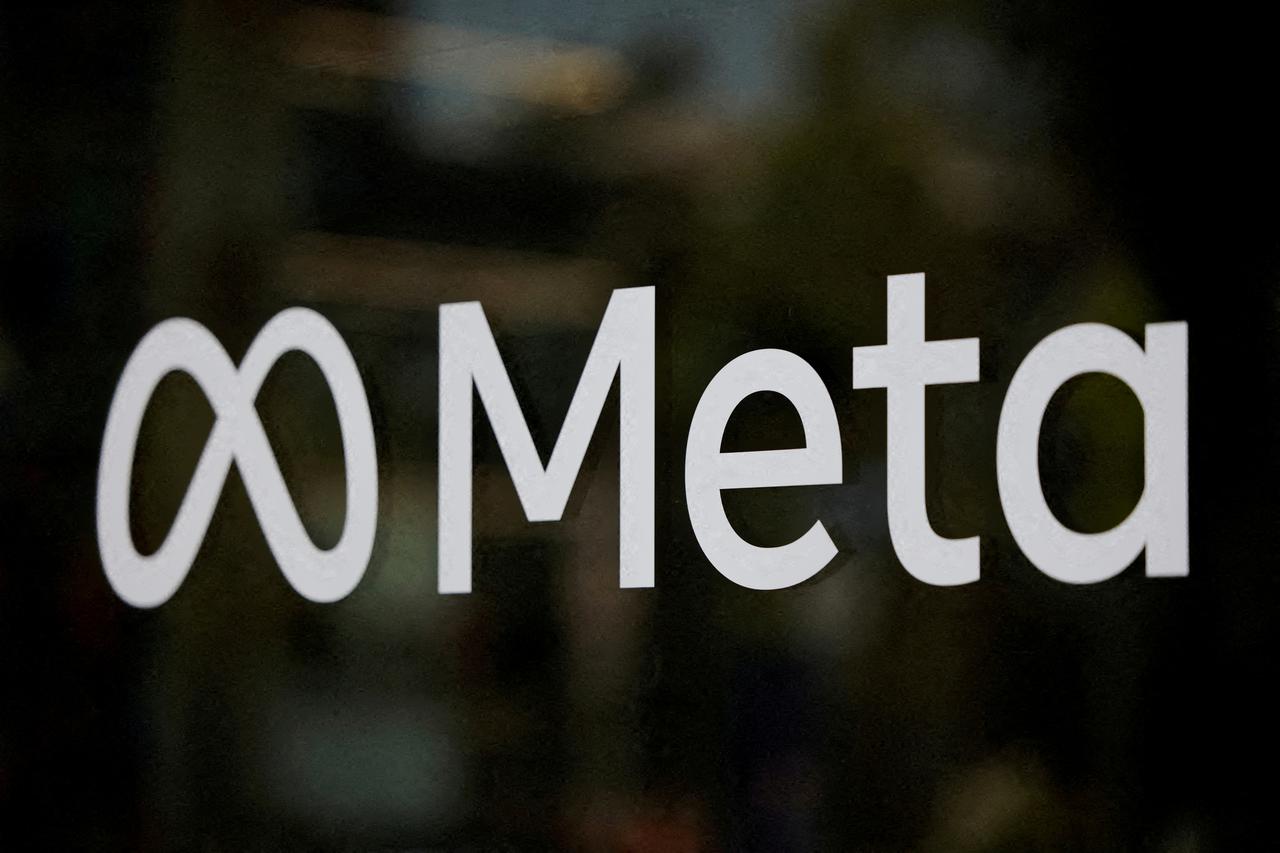 FILE PHOTO: The logo of Meta at the Meta Lab in Los Angeles