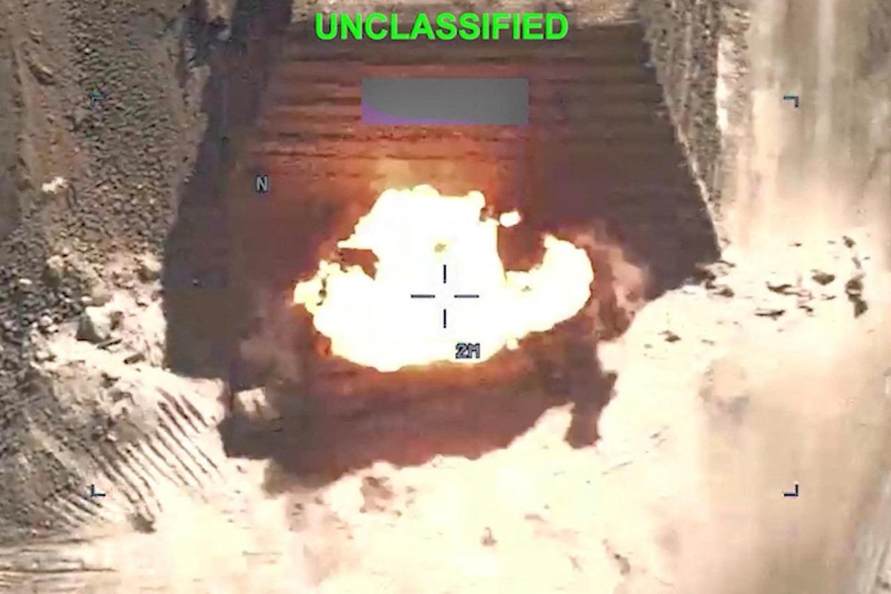 Explosions at an unknown location, during what U.S. Central Command says are strikes on Iran
