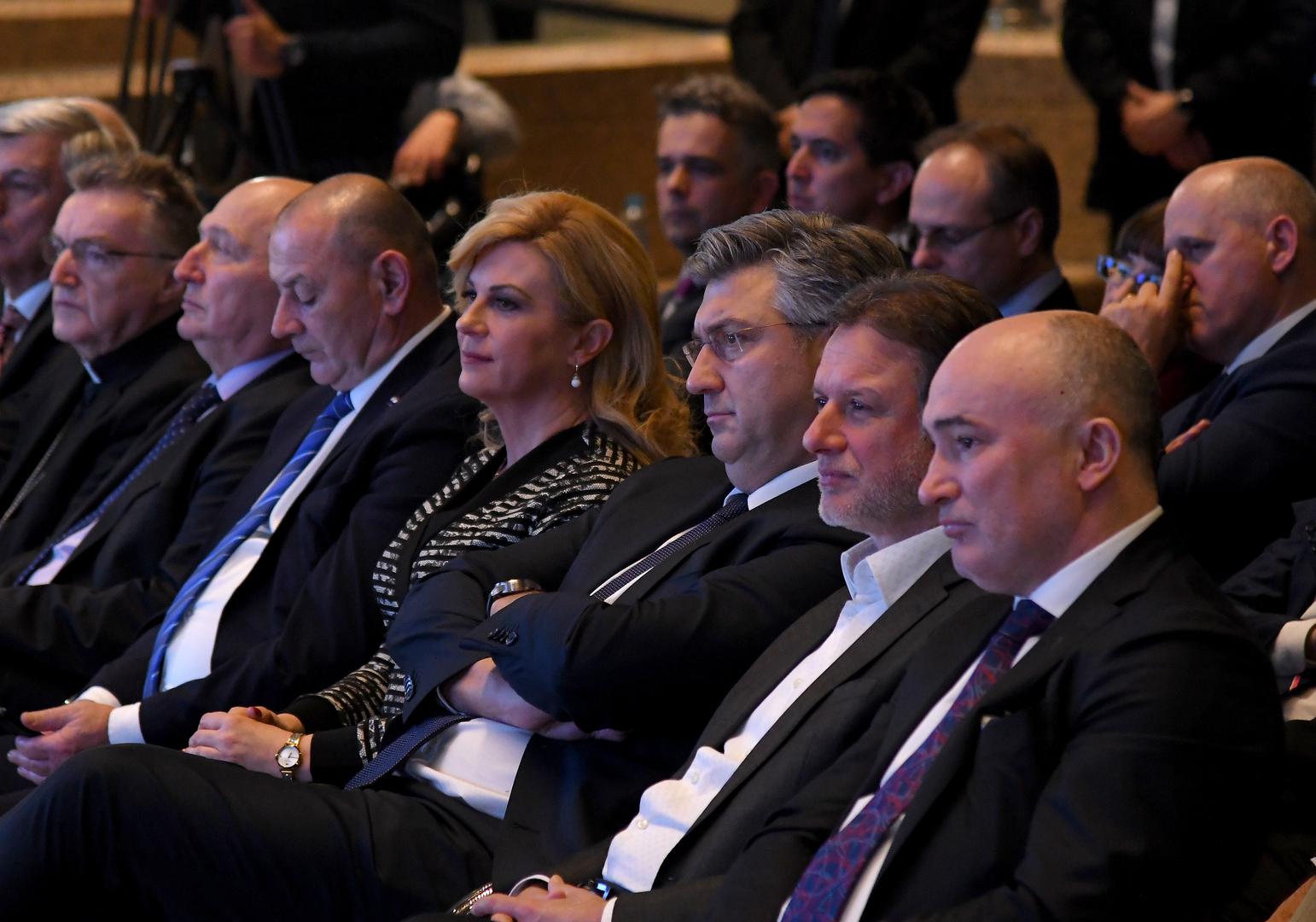 16.01.2023., Zagreb - U Nacionalnoj i sveucilisnoj knjiznici odrzana je promocija 2. dopunjenog izdanja knjige "Diplomatska oluja" Mate Granica. predsjednik Vlade Andrej Plenkovic, predsjednik Sabora Gordan Jandrokovic Photo: Josip Regovic/PIXSELL