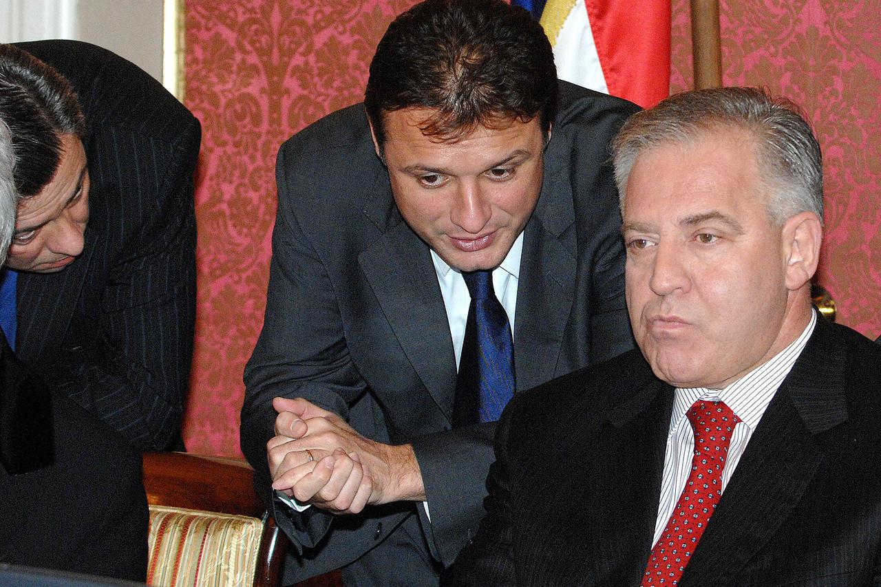 Gordan Jandroković i Ivo Sanader na jednoj od sjednica Vlade