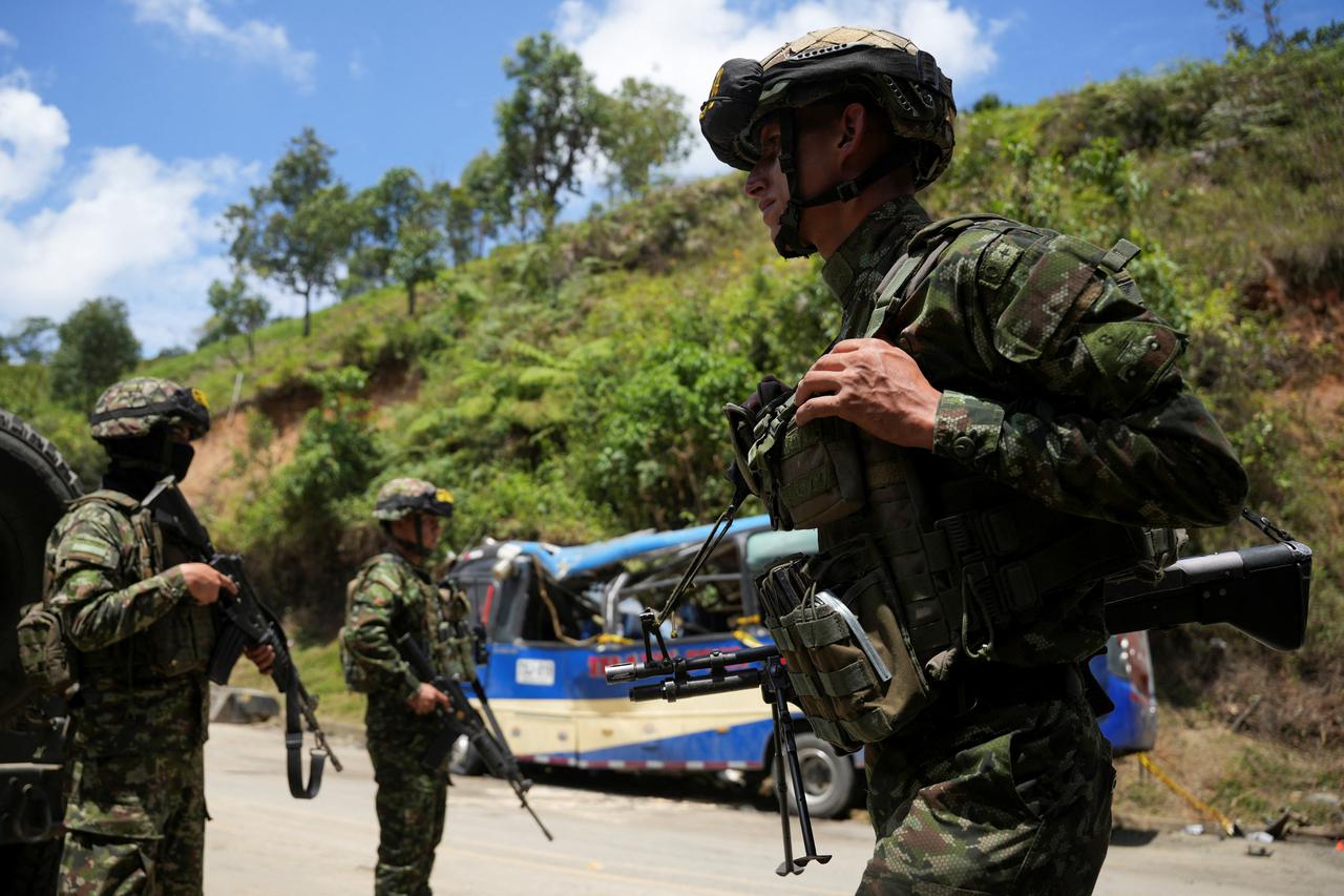 Aftermath of a deadly explosives attack in Colombia
