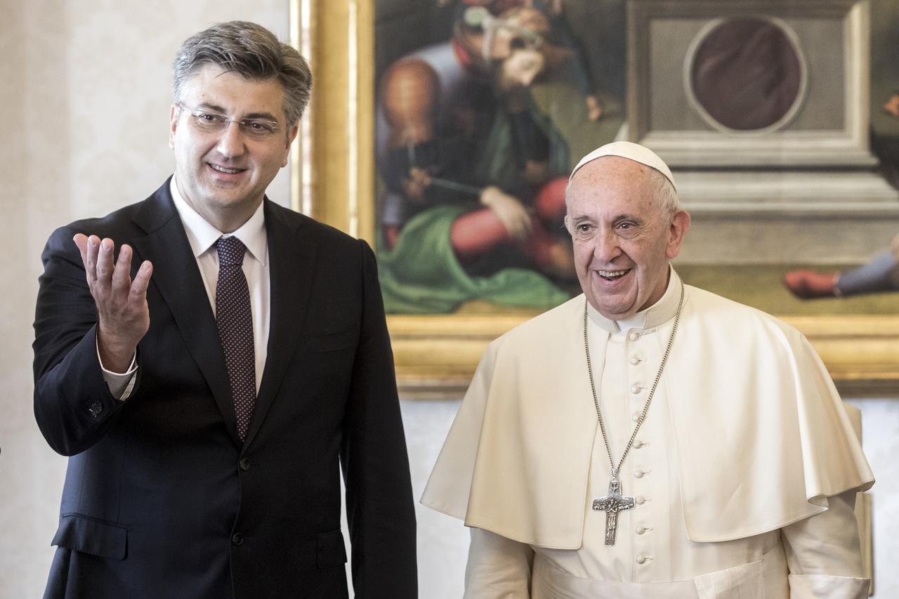 Andrej Plenković i papa Franjo
