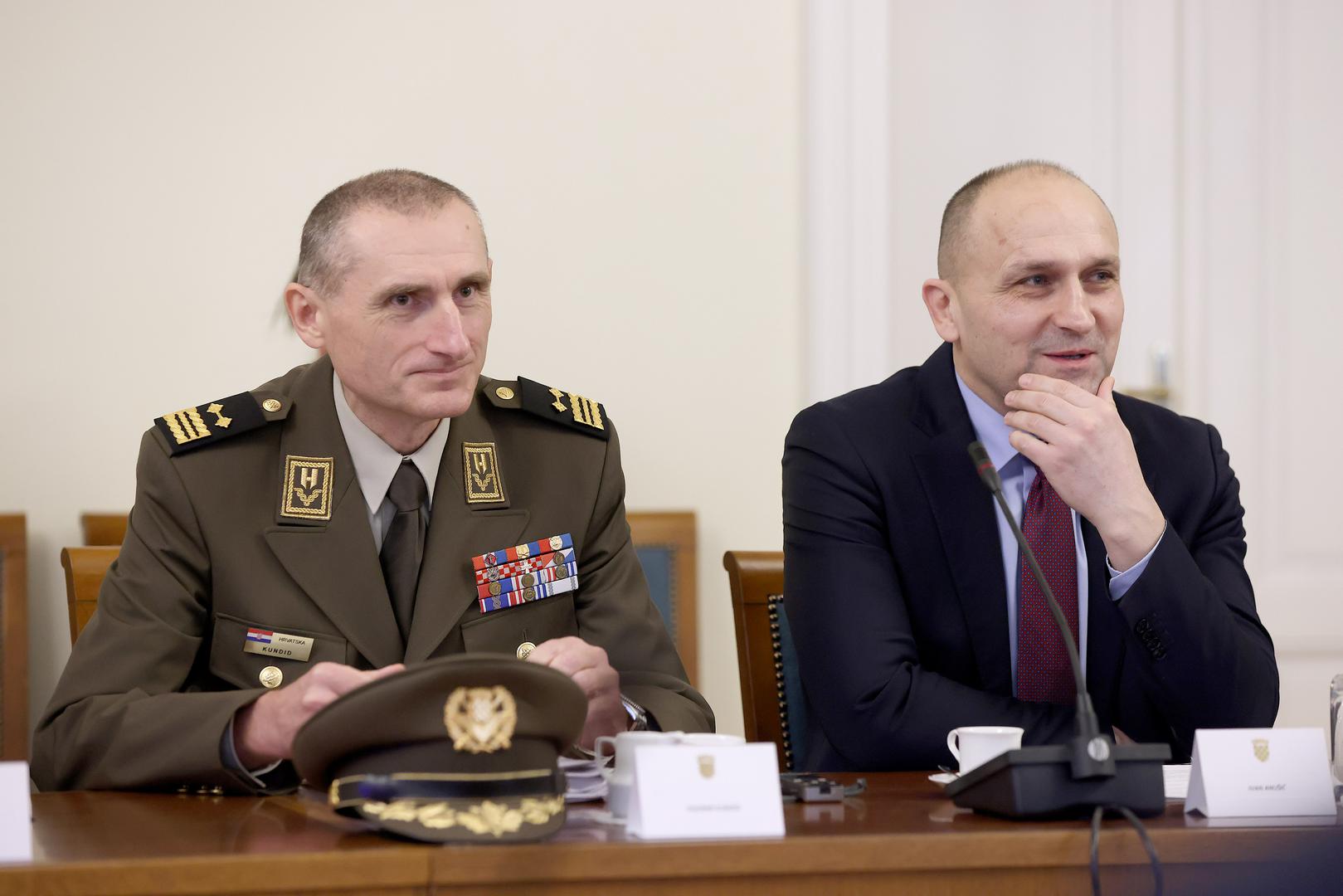 01.03.2024., Zagreb - Na 43. sjednici Odbor za obranu raspravlja o imenovanju novog nacelnika Glavnog stozera oruzanih snaga RH. Vlada je za tu funkciju zbog umirovljenja admirala Roberta Hranja predlozila general bojnika Tihomira Kundida. . Photo: Patrik Macek/PIXSELL