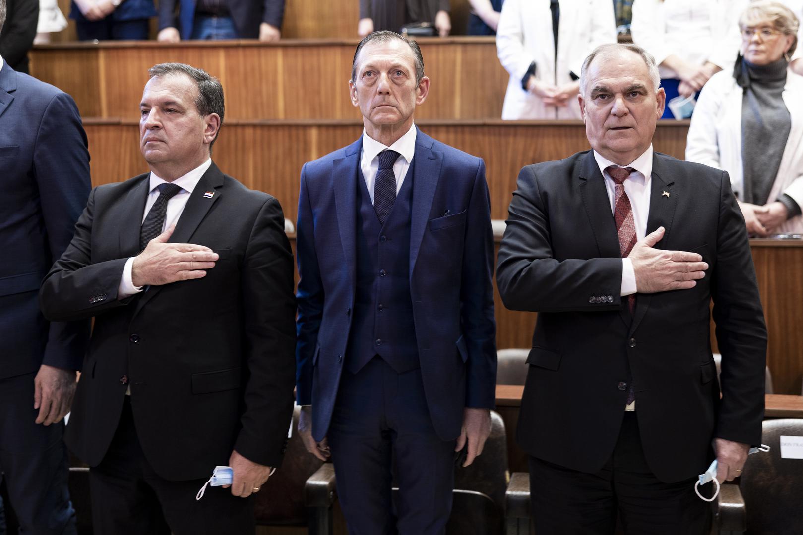 15.02.2023., Split - Obiljezavanje Dana Klinickog bolnickog centra Split zapocelo je obilaskom cetiriju uredaja kupljenih iz Nacionalnog plana otpornosti i oporavka, nakon cega je odrzana konferencija za medije na kojoj su za izjave bili dostupni ministar zdravstva Vili Beros i ravnatelj KBC-a Split Julije Meštrovic. Photo: Milan Sabic/PIXSELL