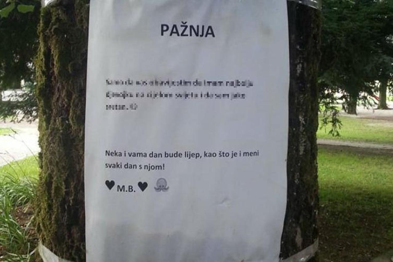 poruka na drvetu