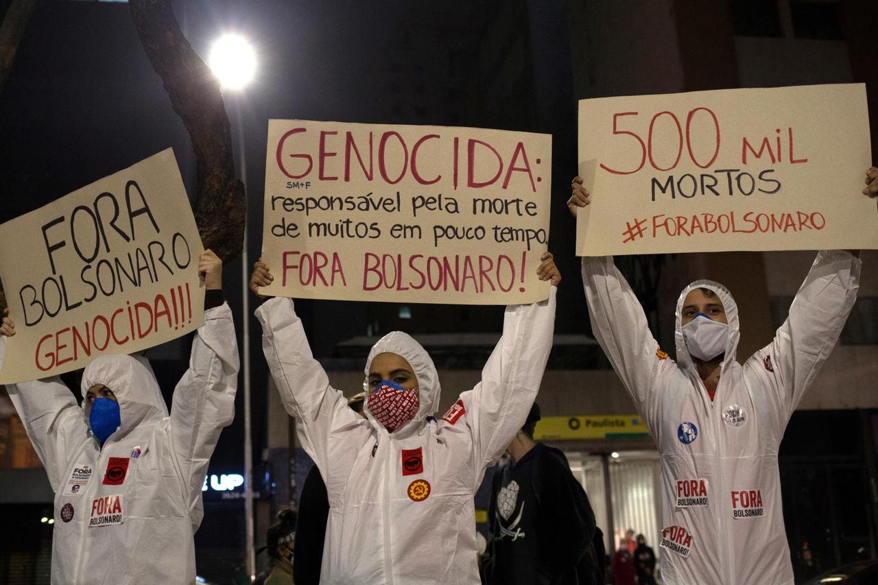 Protest against Brazil's President Jair Bolsonaro's administration, in Sao Paulo