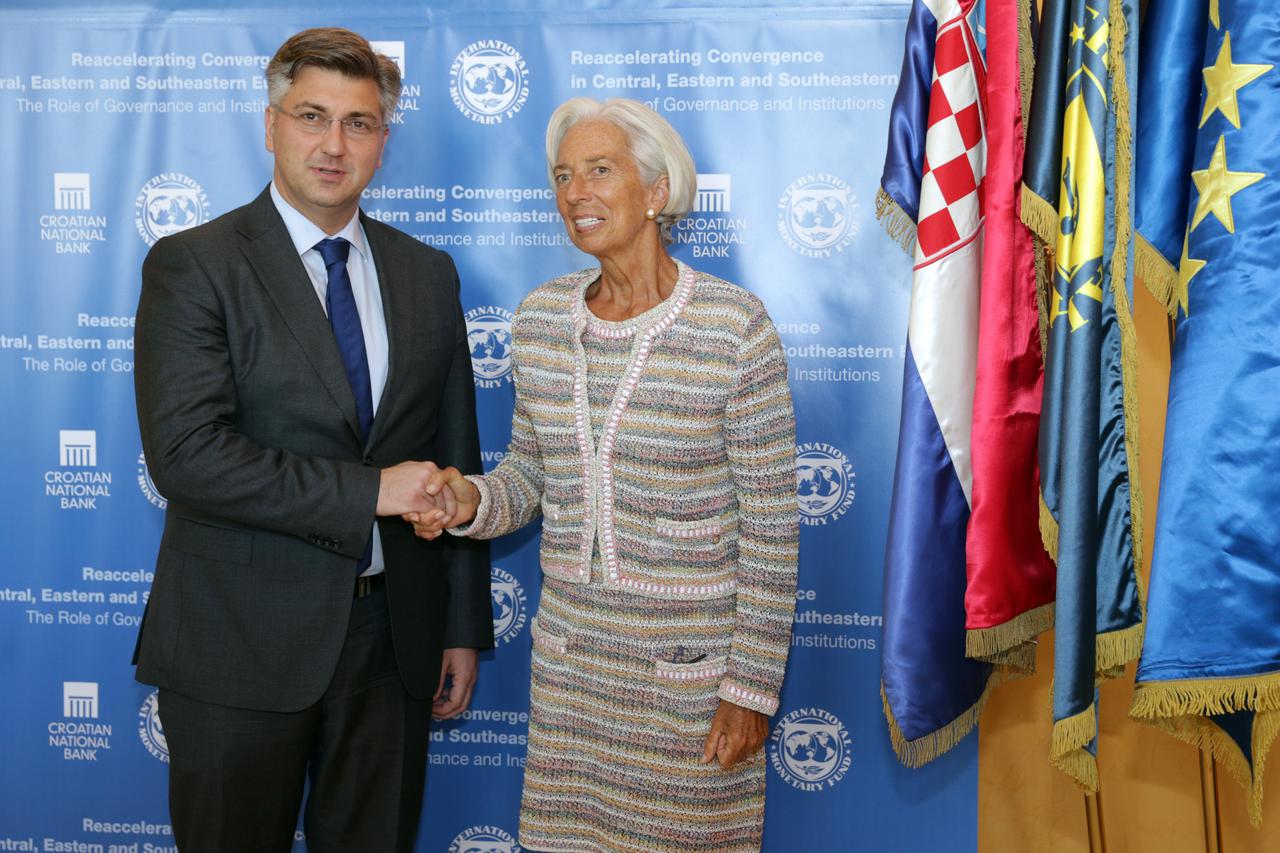 Dubrovnik: Andrej Plenković sastao se s predsjednicom MMF-a Christine Lagarde
