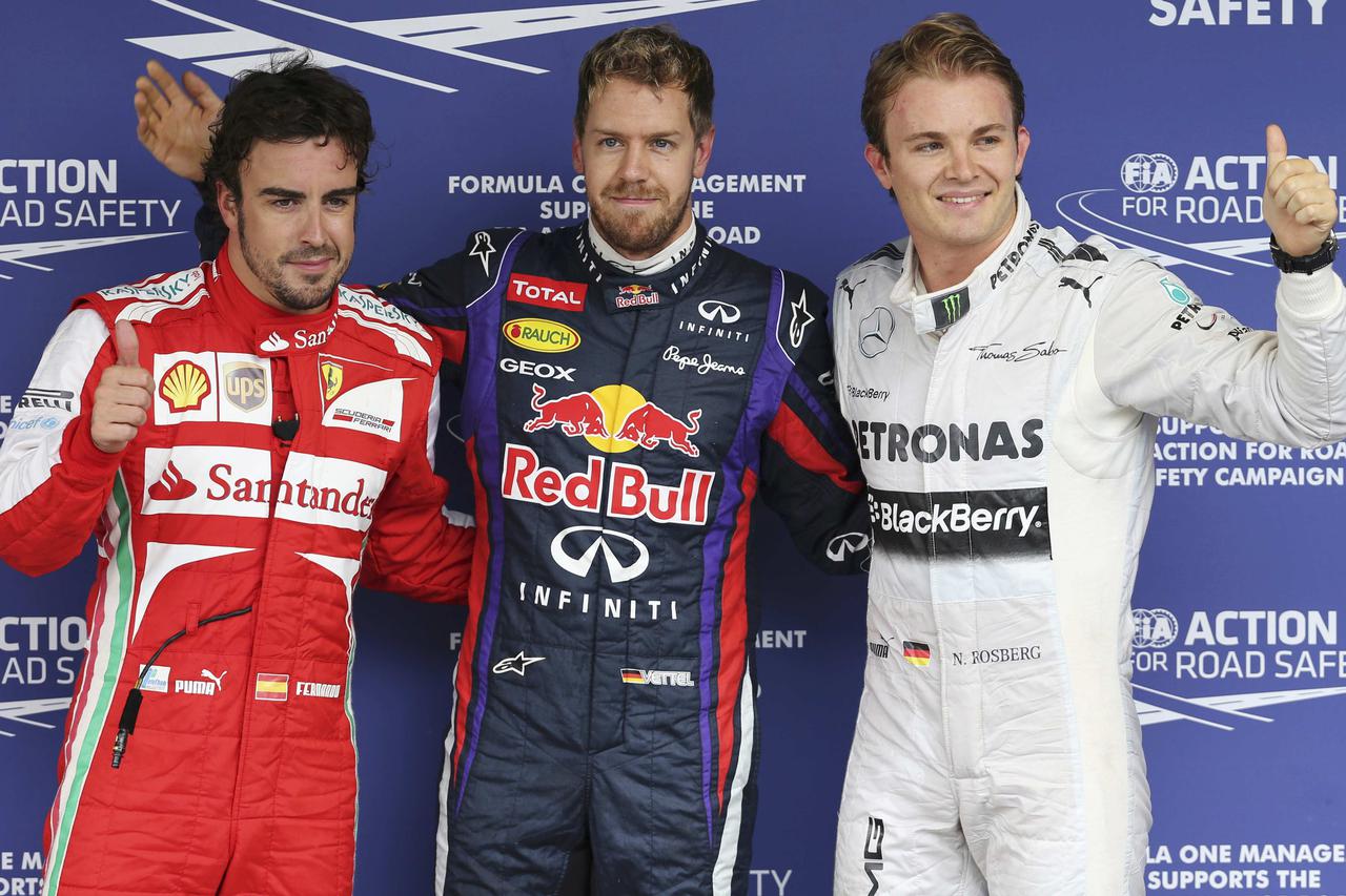 Fernando Alonso, Sebastian Vettel i Nico Rosberg