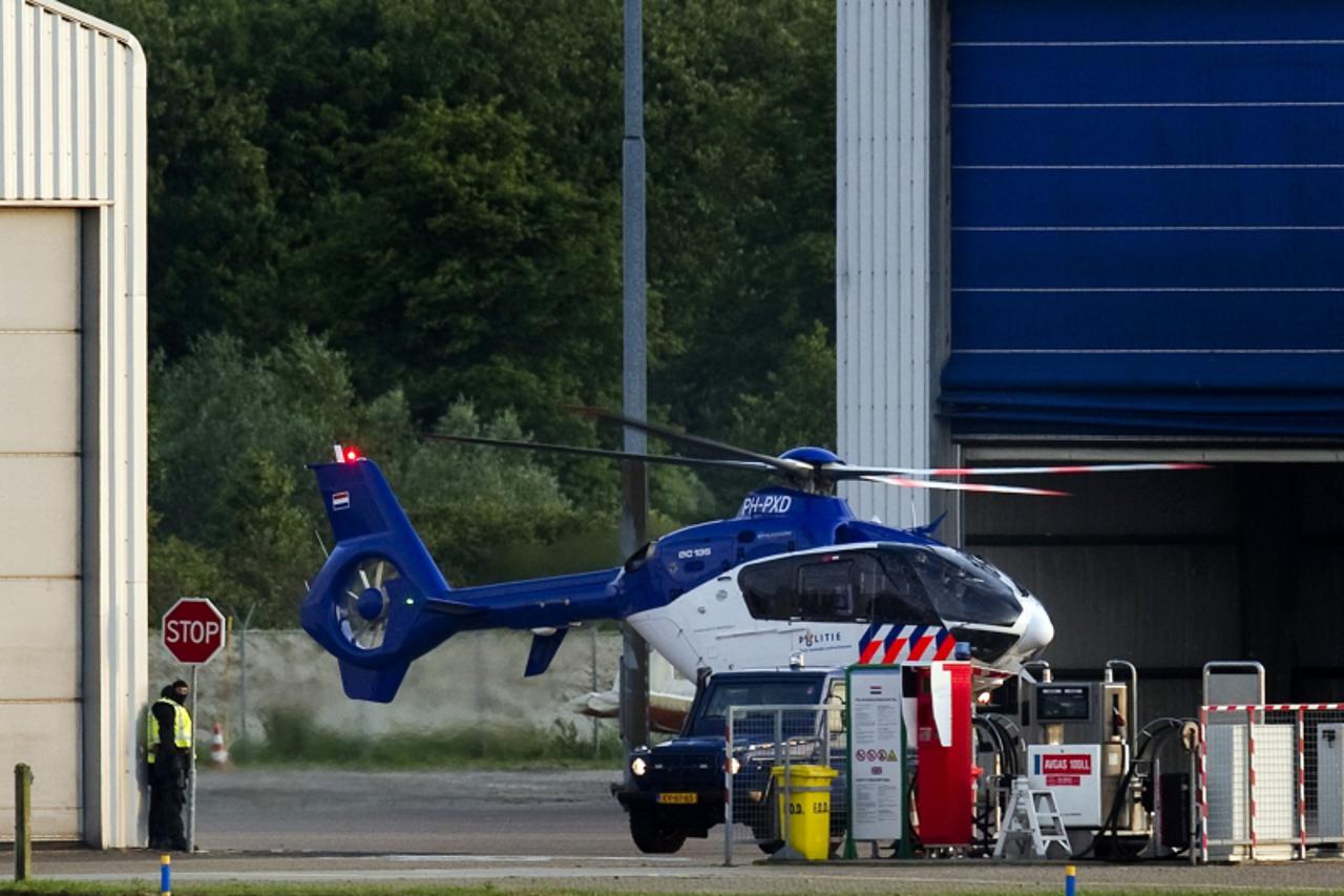 'A helicopter believed to be carrying wanted war crime suspect Ratko Mladic departs from Rotterdam Airport in Rotterdam May 31, 2011. Former Bosnian Serb military commander Ratko Mladic was extradited