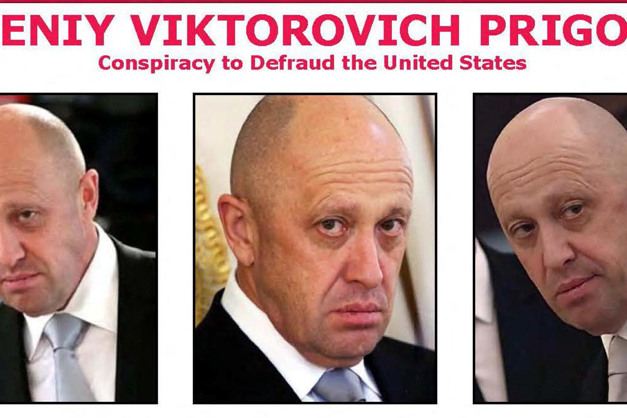 FBI wanted poster of Yevgeniy Prigozhin