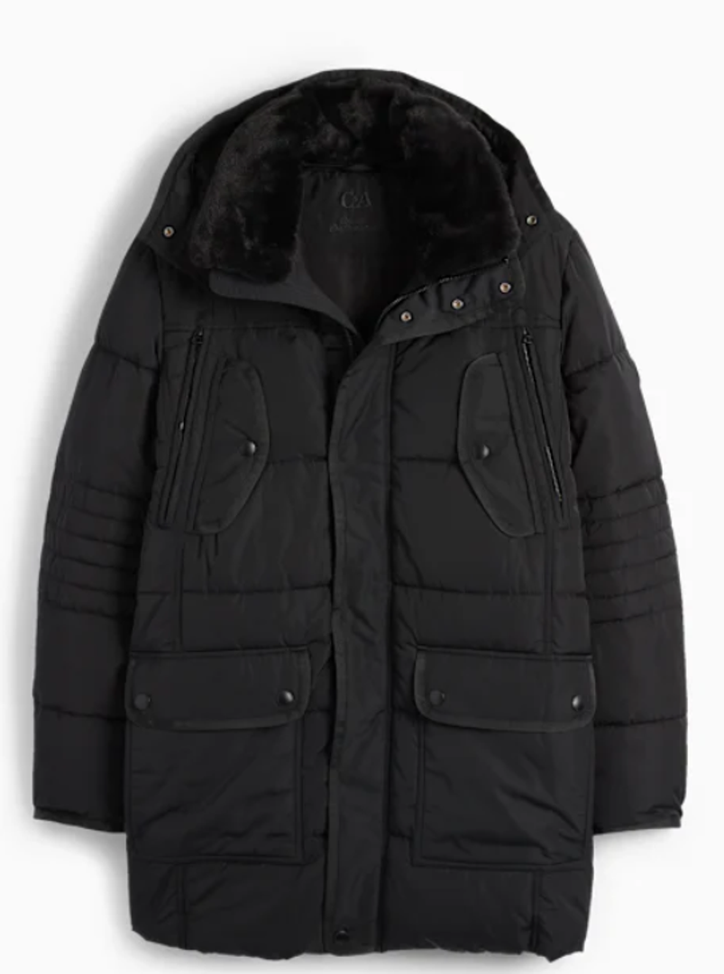 Muška prošivena jakna s kapuljačom, C&A, 89,99 € (30%)