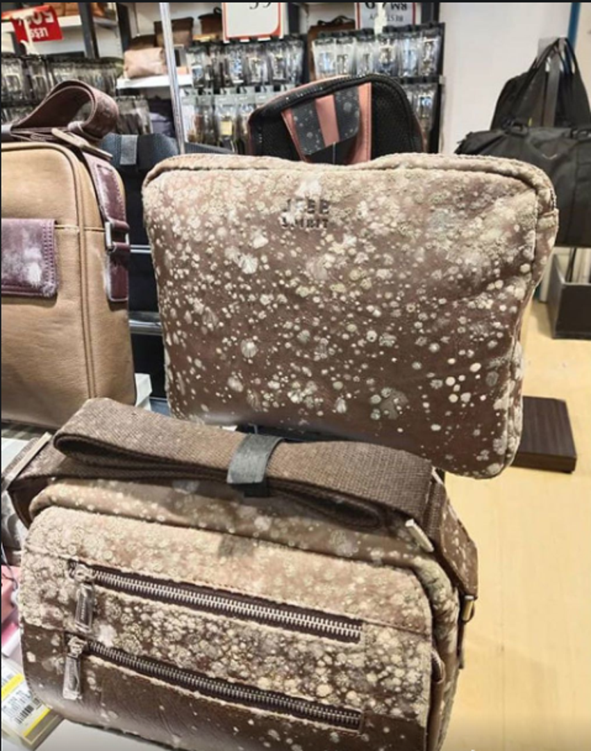 Gotovo sve kožnate torbe uništene su zbog plijesni.