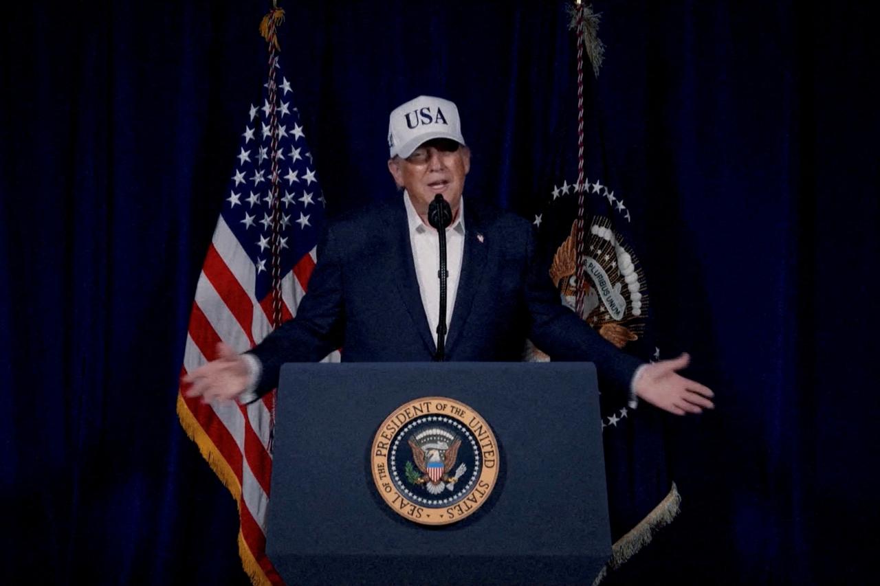 FILE PHOTO: U.S. President Trump says U.S. had begun "major combat operations" in Iran