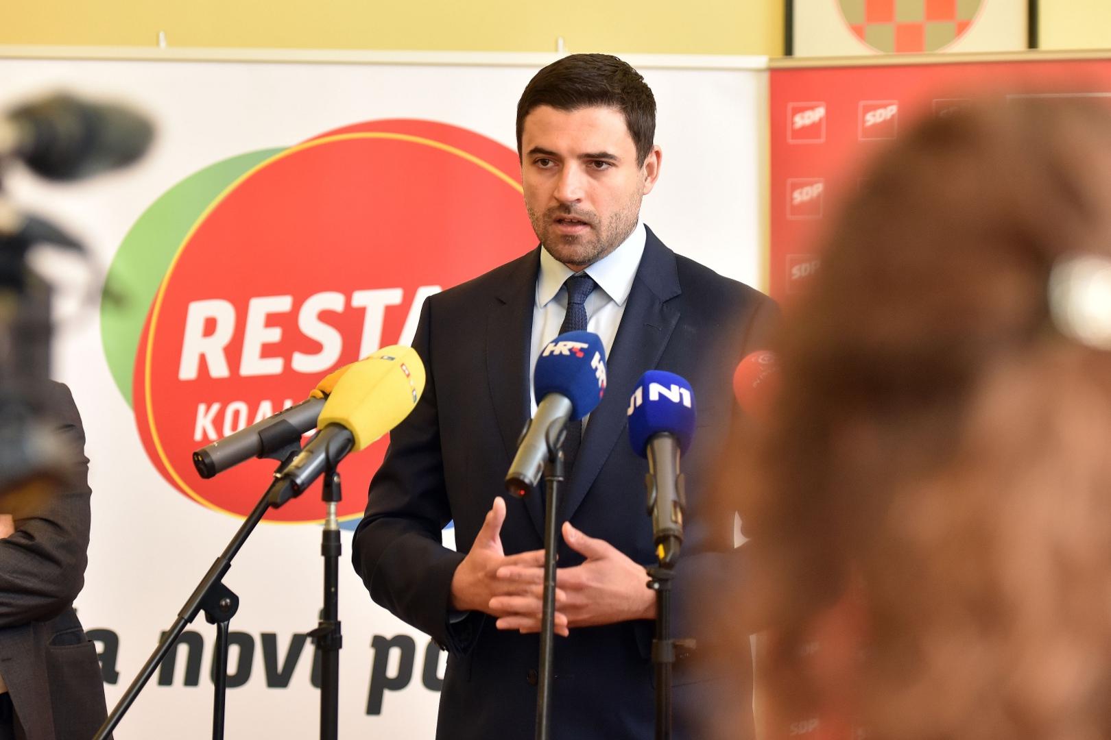 17.05.2020., Cakovec - Medjimurski demokratski savez (MDS) novi je clan Restart koalicije. Predsjednik SDP-a Davor Bernardic Photo: Vjeran Zganec Rogulja/PIXSELL