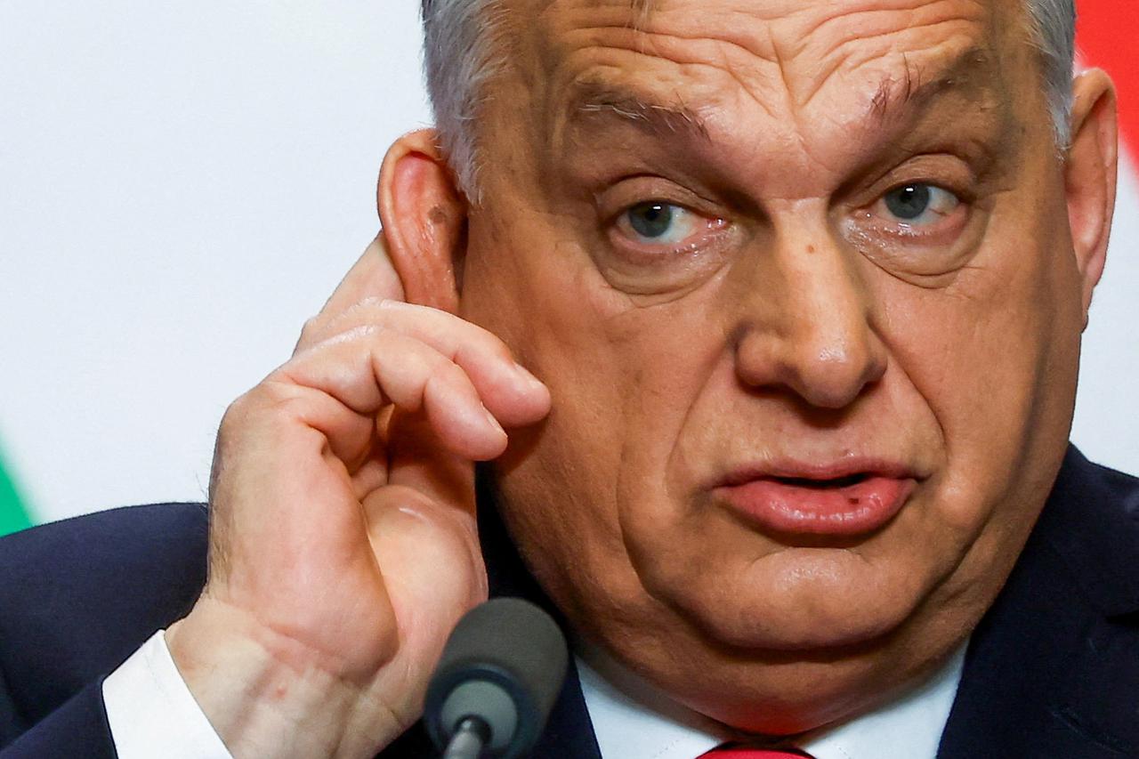 FILE PHOTO: Hungarian Prime Minister Viktor Orban holds an international press conference in Budapest