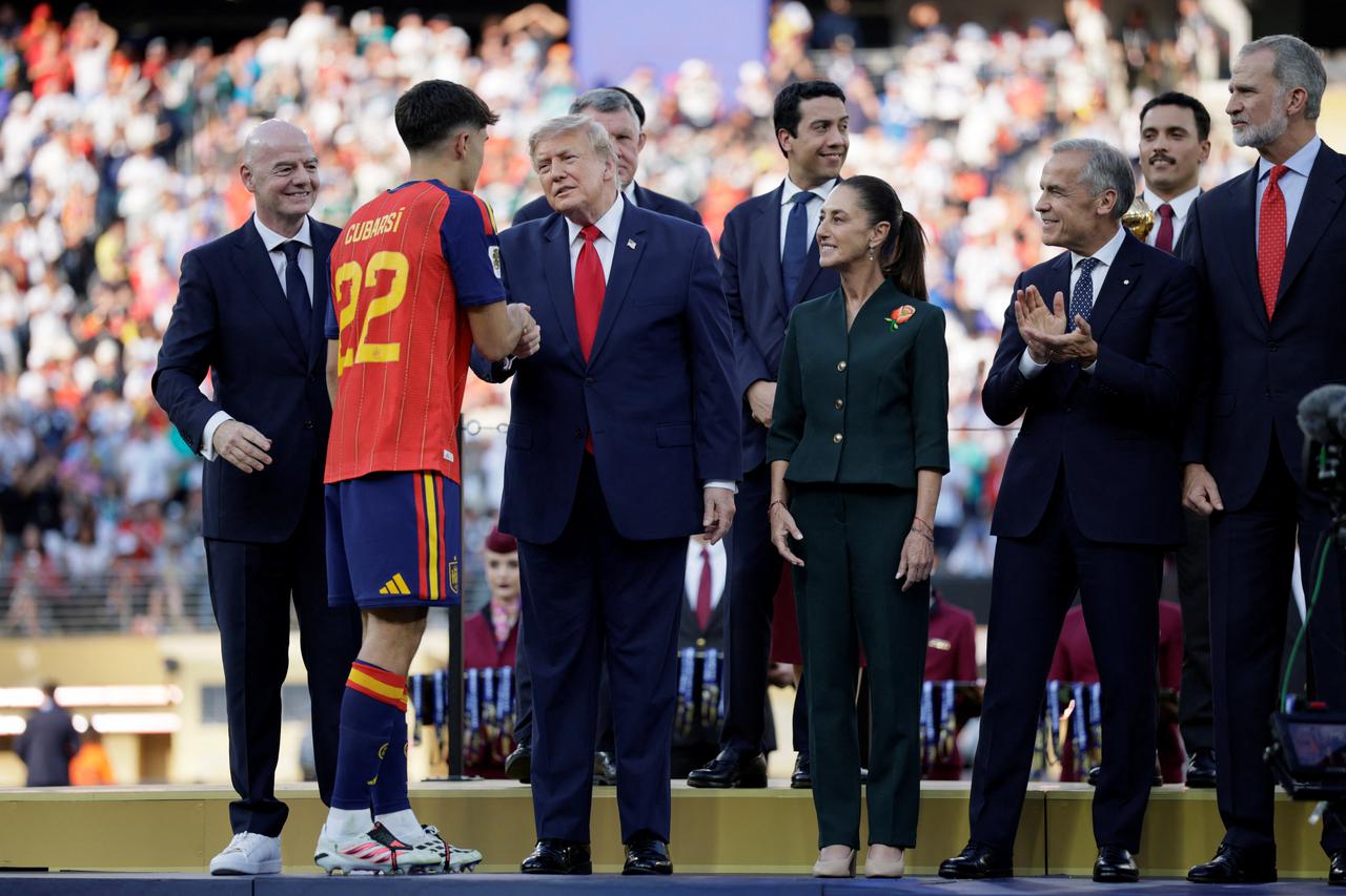 U.S. President Trump attends the FIFA World Cup 2026 Final between Spain and Argentina at New York New Jersey Stadium