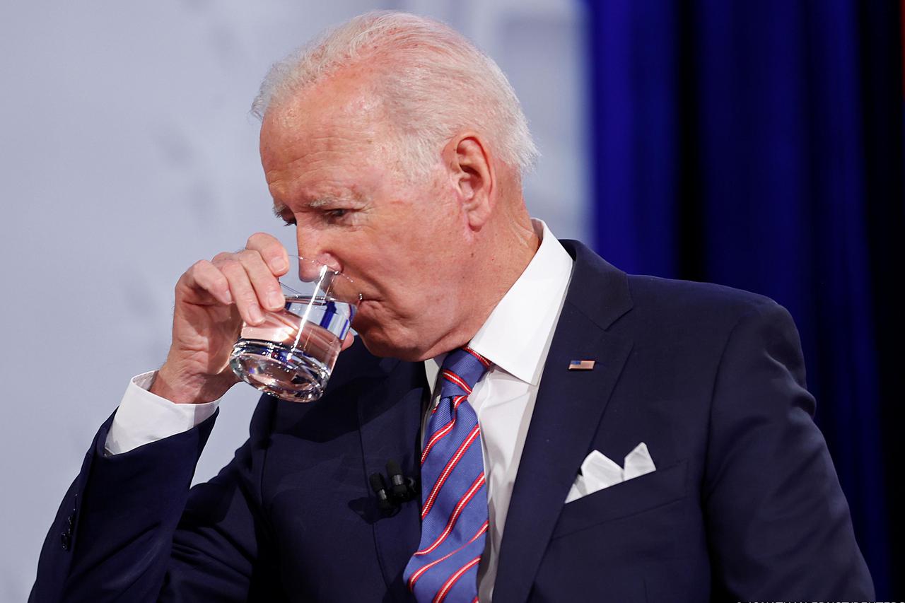 U.S. President Joe Biden participates in a town hall with CNN's Anderson Cooper in Baltimore