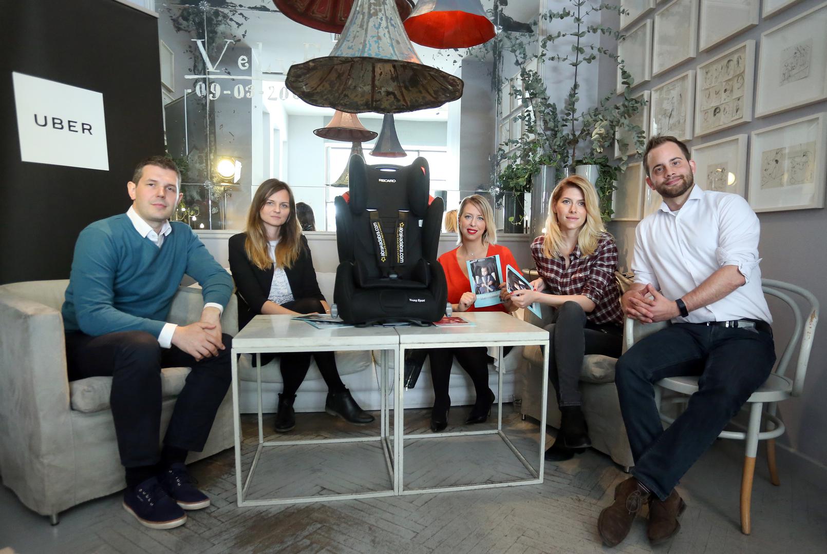 Predstavnici Ubera Davor Tremac i Matija Mesić sa svojim gostima Mandicom Petričević, Anom Miščević i Jelenom Perčin