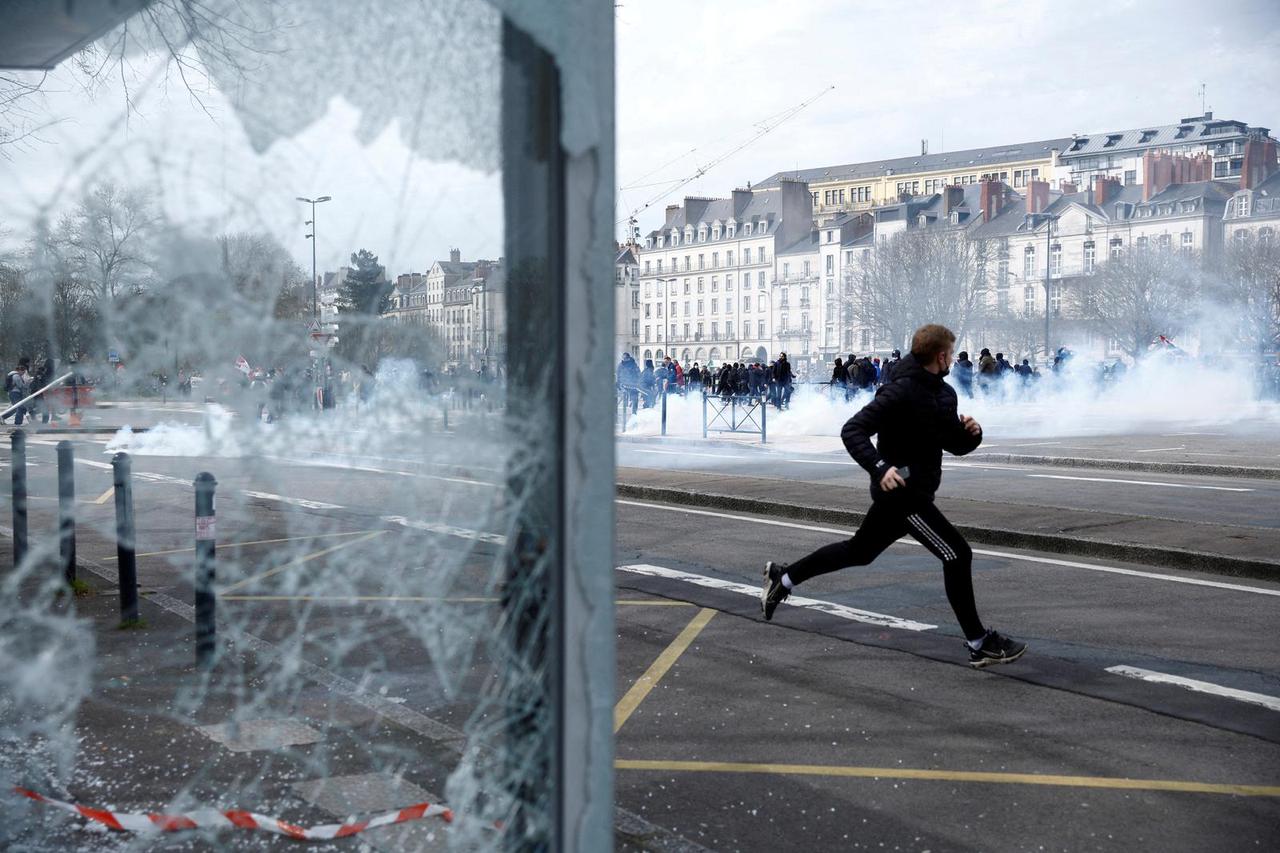 Tenth day of national strike and protest in France against the pension reform