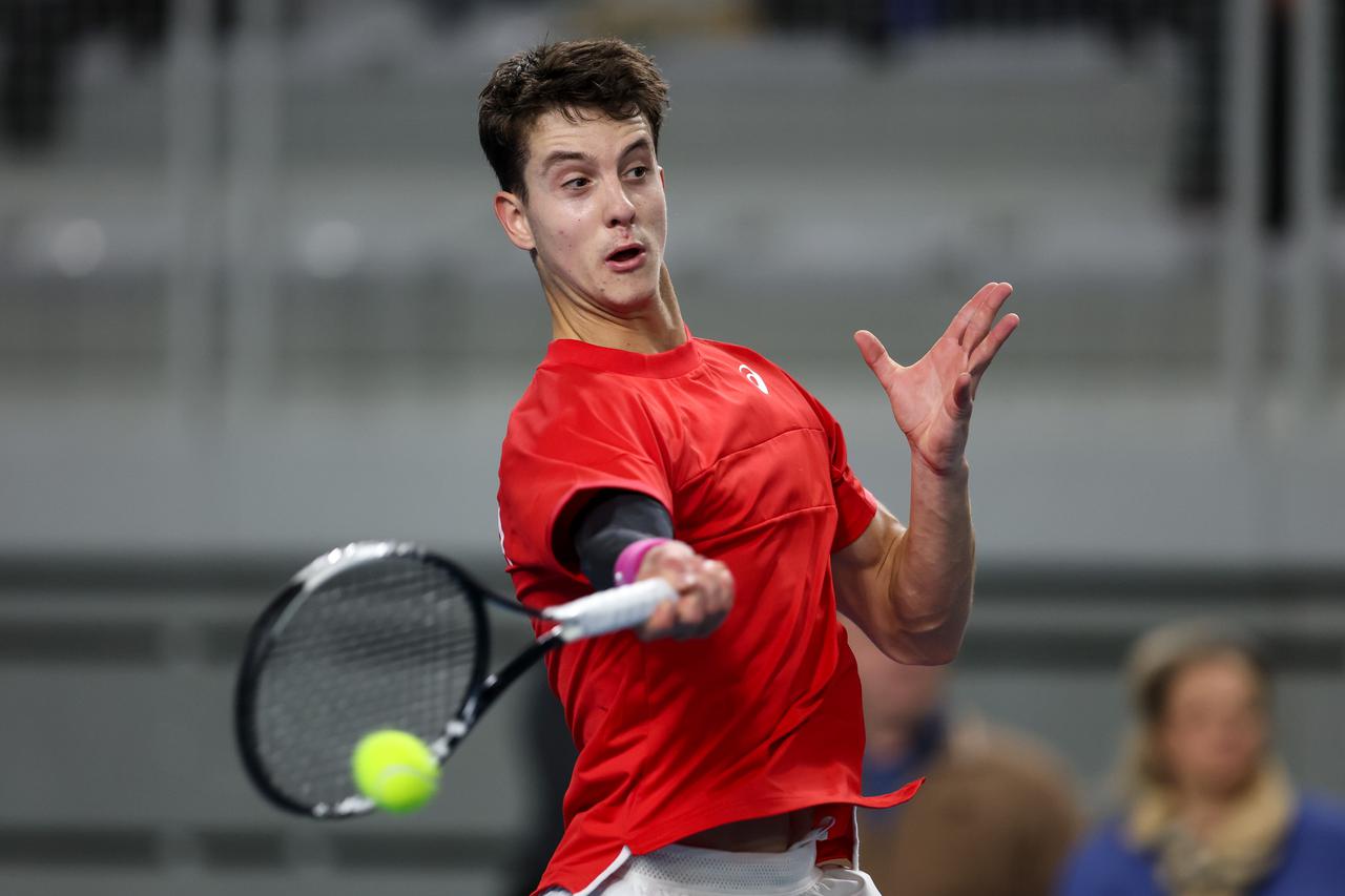 Varaždin: Prvi meč Davis Cupa između Hrvatske i Danske, Matej Dodig - Elmer Moeller