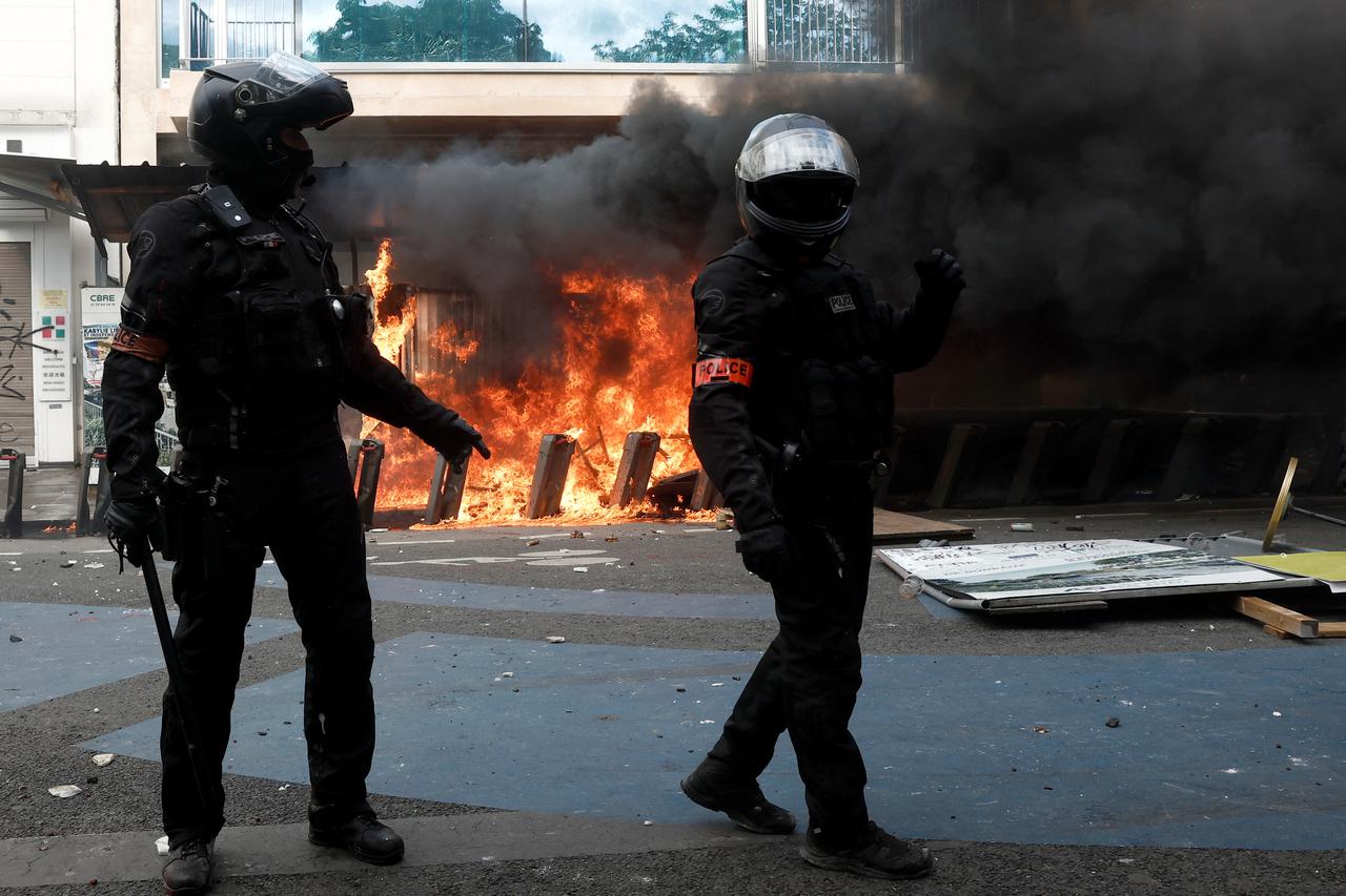 Traditional May Day labour union march in Paris