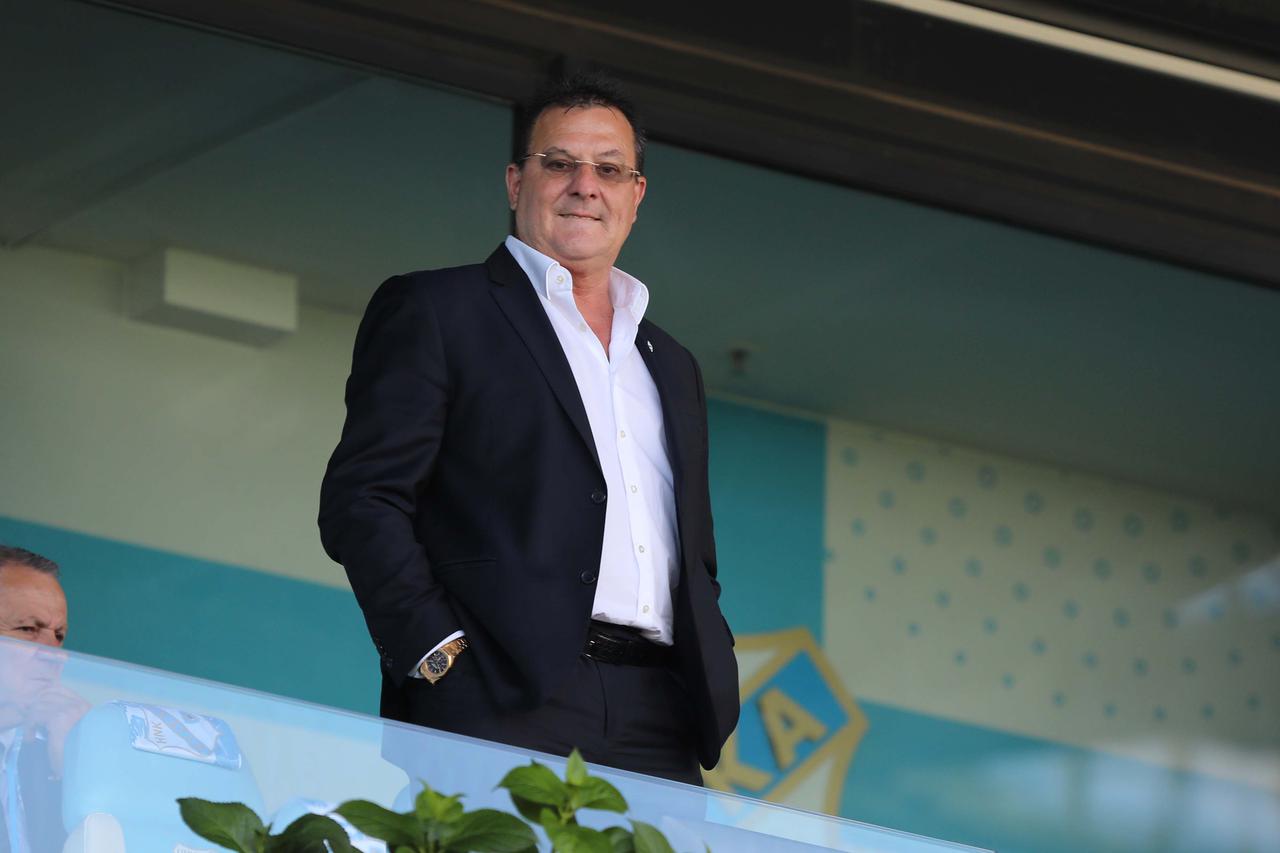 Rijeka: Gosti u loži tijekom susreta Rijeke i Dinama u drugoj utakmici finala SuperSport Hrvatskog nogometnog kupa