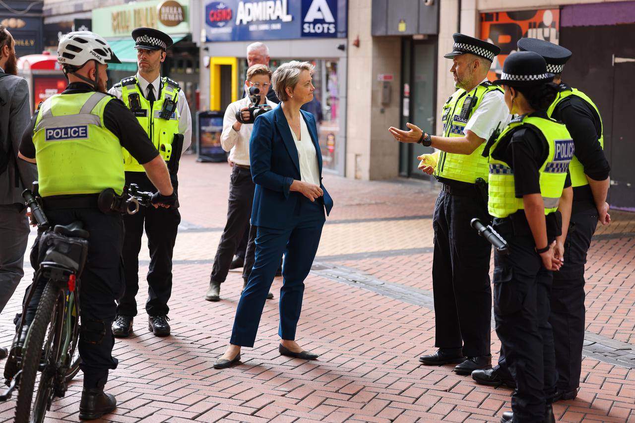 Home Secretary Yvette Cooper attends West Midlands Police HQ in Birmingham