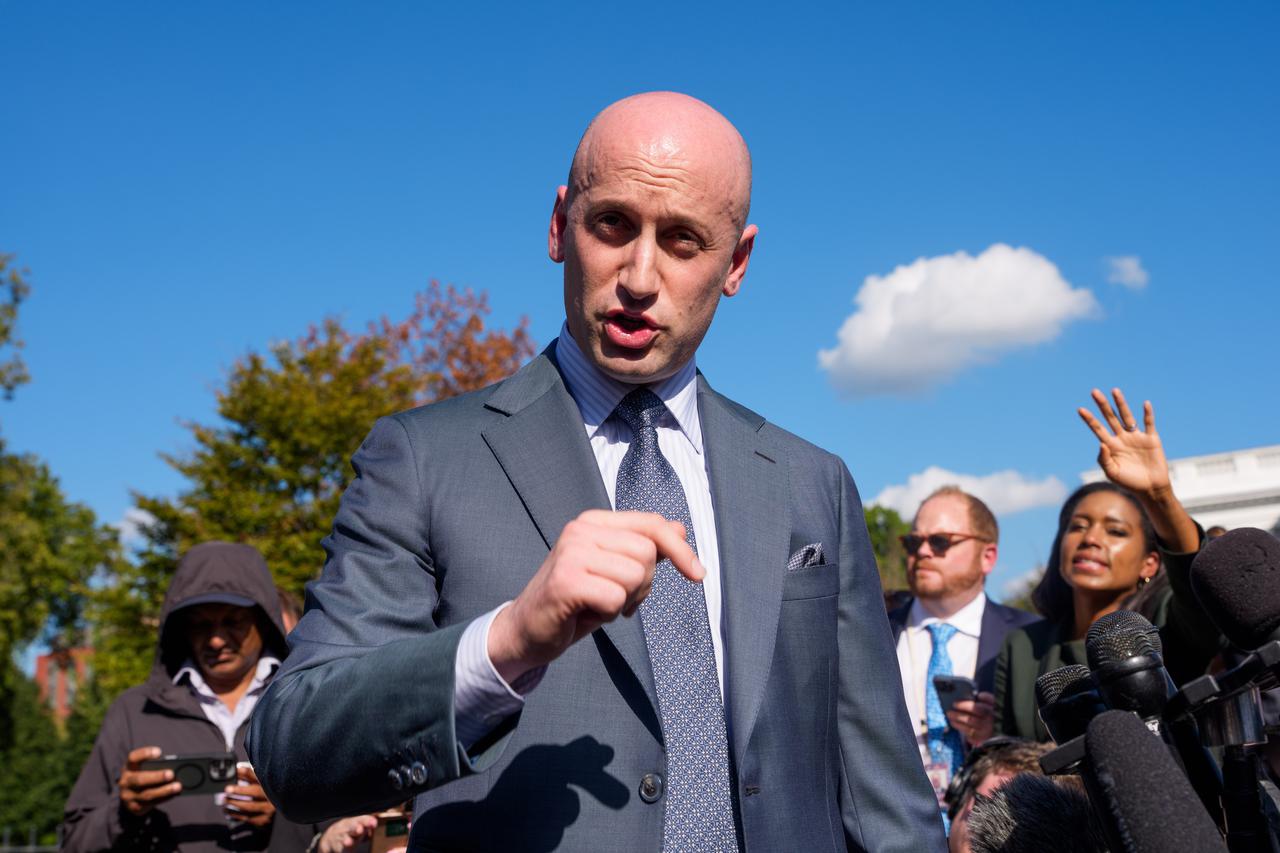 Stephen Miller Speaks to Media outside White House