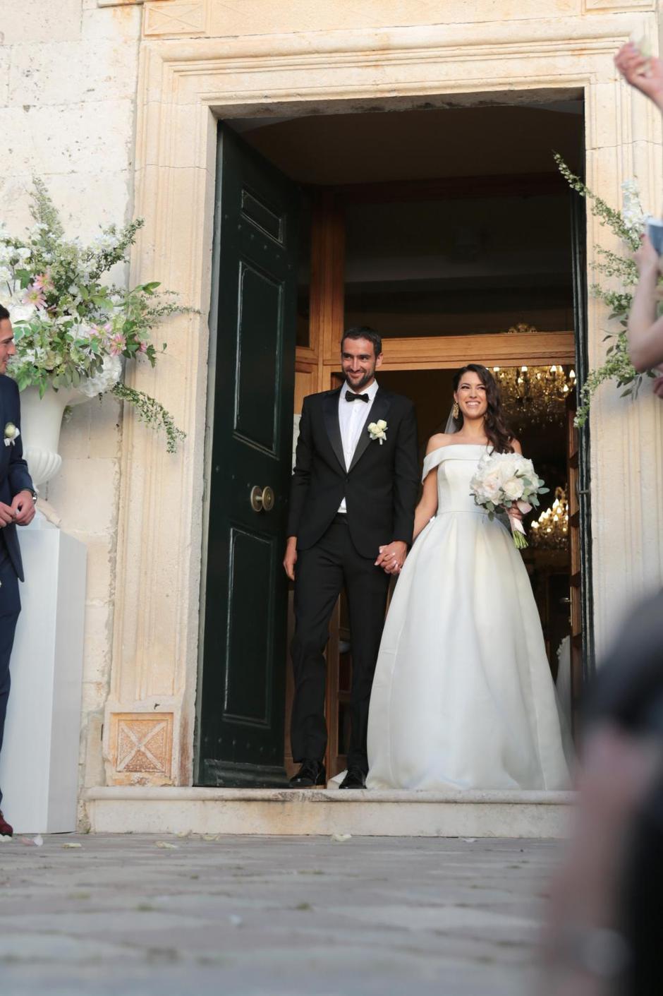 Marin Čilić sa suprugom Kristinom izlazi iz crkve nakon vjenčanja