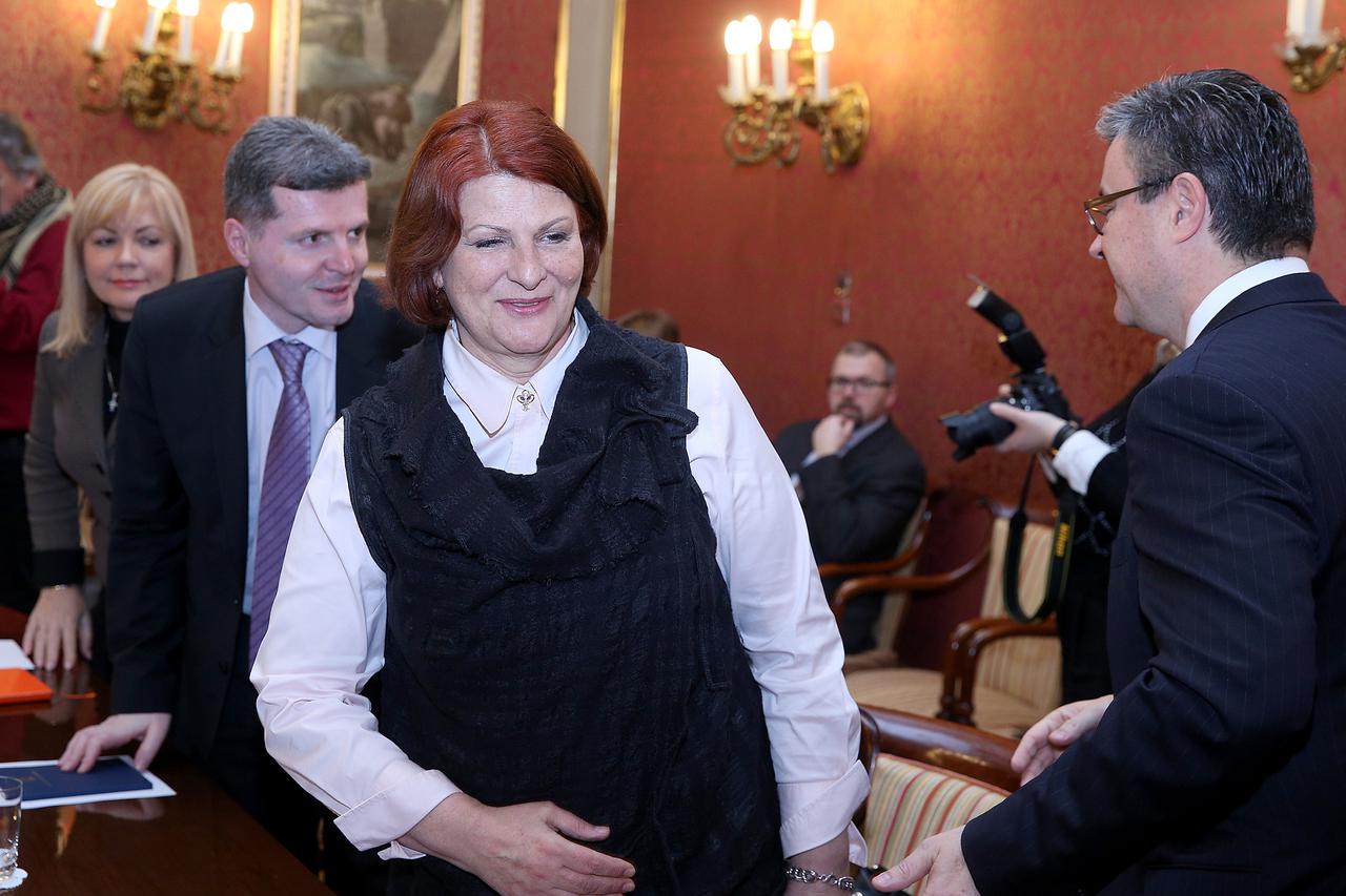 17.02.2016., Zagreb - Odrzana 4. sjednica Vlade Republike Hrvatske. Bernardica Juretic, Dario Nakic, Nada Sikic, Tihomir Oreskovic.  Photo: 