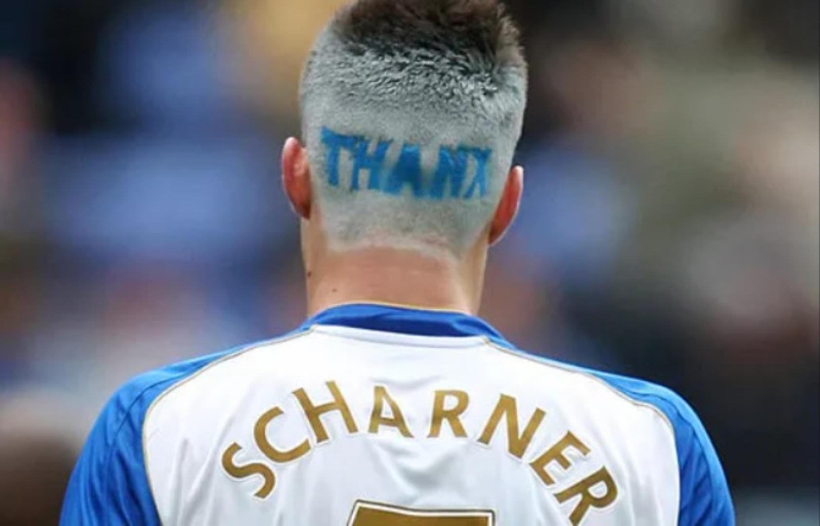 Bivši austrijski reprezentativac Paul Scharner je tijekom svoje karijere često nosio različite lude frizure, a ona koju je, igrajući za Wigan, imao s plavim natpisom "Thanx" na pozadini glave je definitivno jedna od najčudnijih.