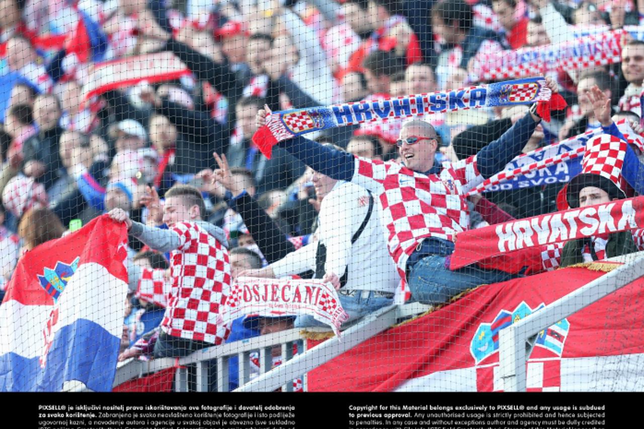 '22.03.2013., stadion u Maksimiru, Zagreb - Kvalifikacijska nogometna utakmica za Svjetsko prvenstvo 2014. u Brazilu, skupina A, Hrvatska - Srbija. Navijaci.  Photo: Slavko Midzor/PIXSELL'