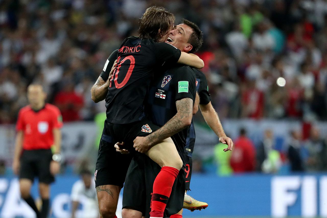 Moskva: Slavlje hrvatske nogometne reprezentacije nakon pobjede nad Engleskom