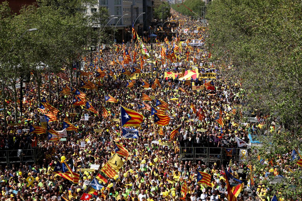 Prosvjed za političke zatvorenike u Barceloni