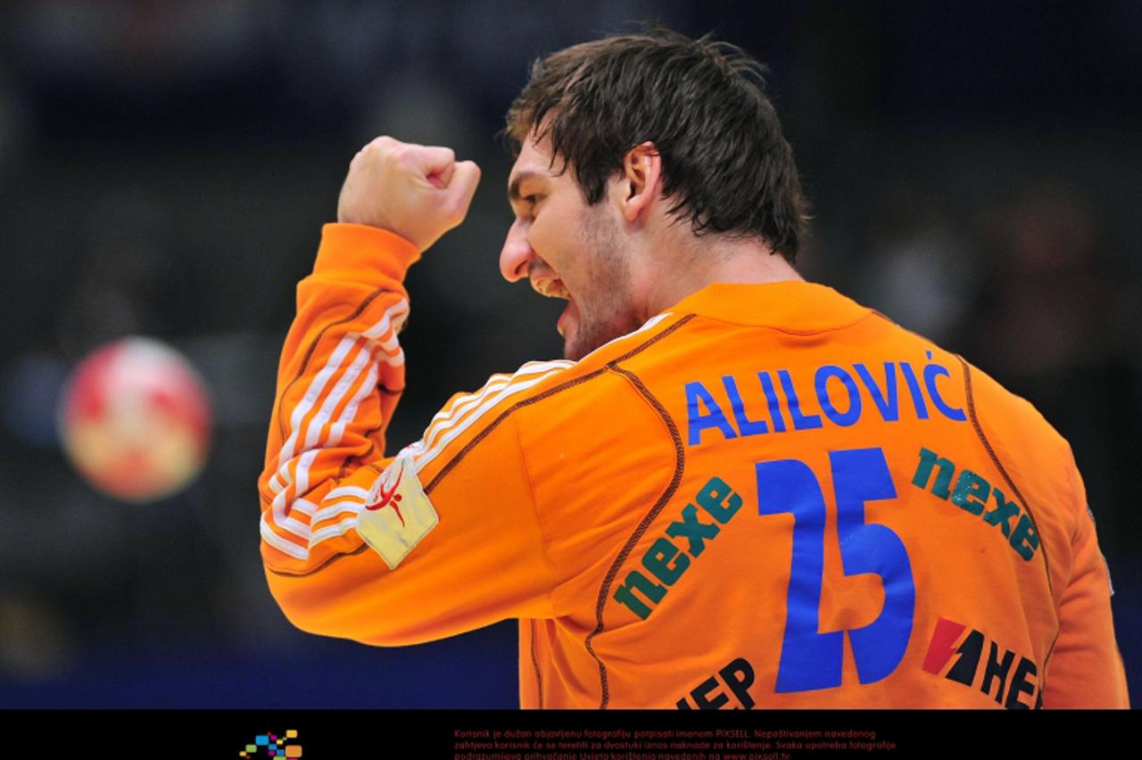 \'31.01.2010., Bec, Austrija - Rukometna utakmica Europskog prvenstva, finalni susret izmedju Hrvatske i Francuske.Mirko Alilovic. Photo: Antonio Bronic/PIXSELL\'